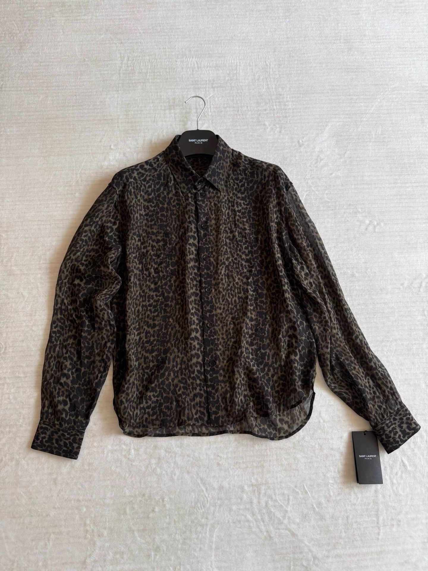 Saint Laurent Paris Leopard Print Long Sleeve Button-Up Shirt Size US M / EU 48-50 / 2 - 1 Thumbnail