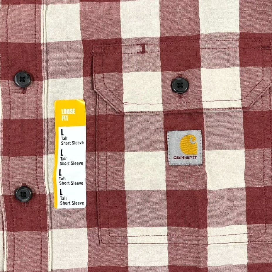 Carhartt VINTAGE Carhartt Men’s Plaid Shirt Short Sleeve Large Tall Cotton Button Up Fall Spring Summer Winter Size US L / EU 52-54 / 3 - 3 Thumbnail