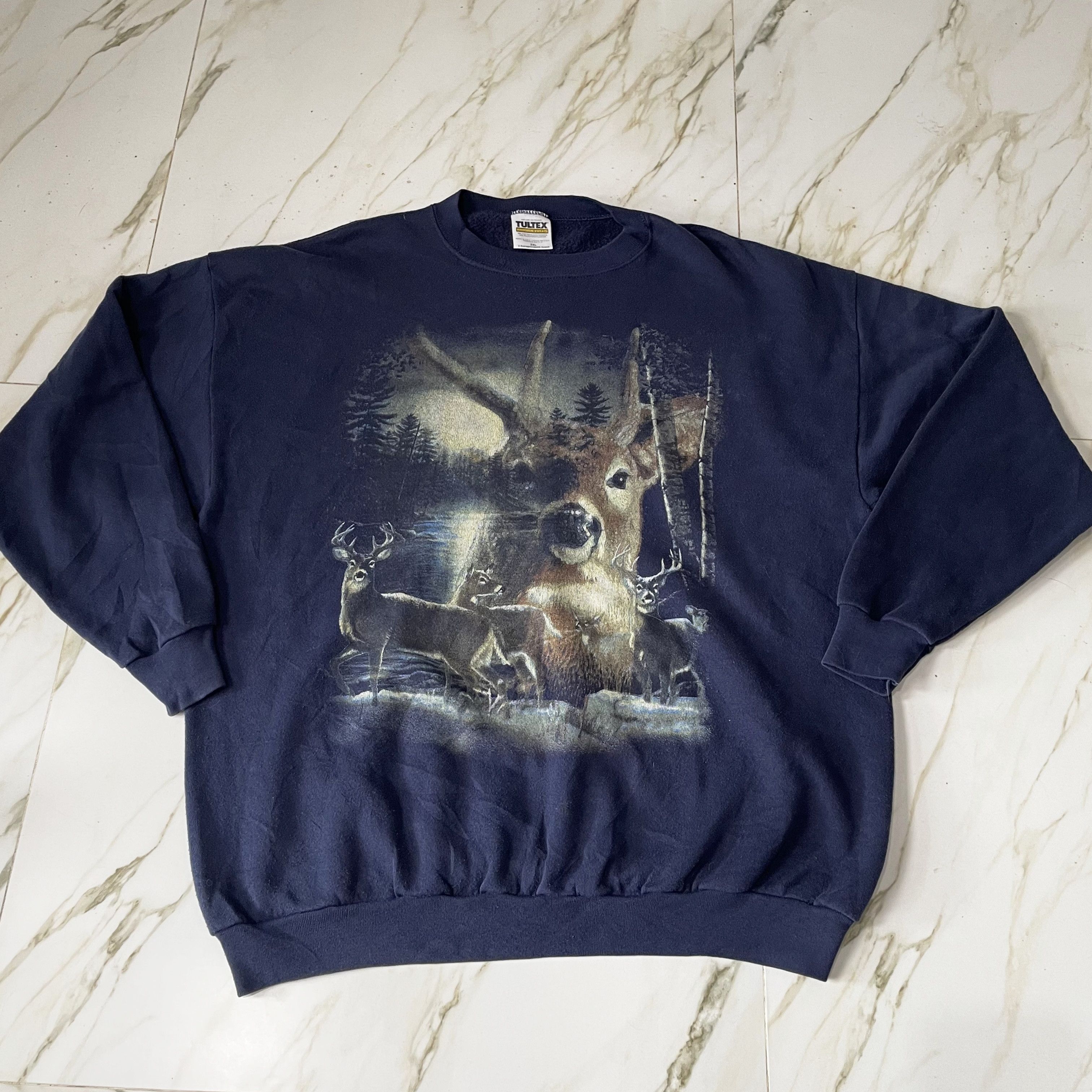 Vintage Vintage 90s Whitetail Buck Sweatshirt Size US XXL / EU 58 / 5 - 1 Thumbnail