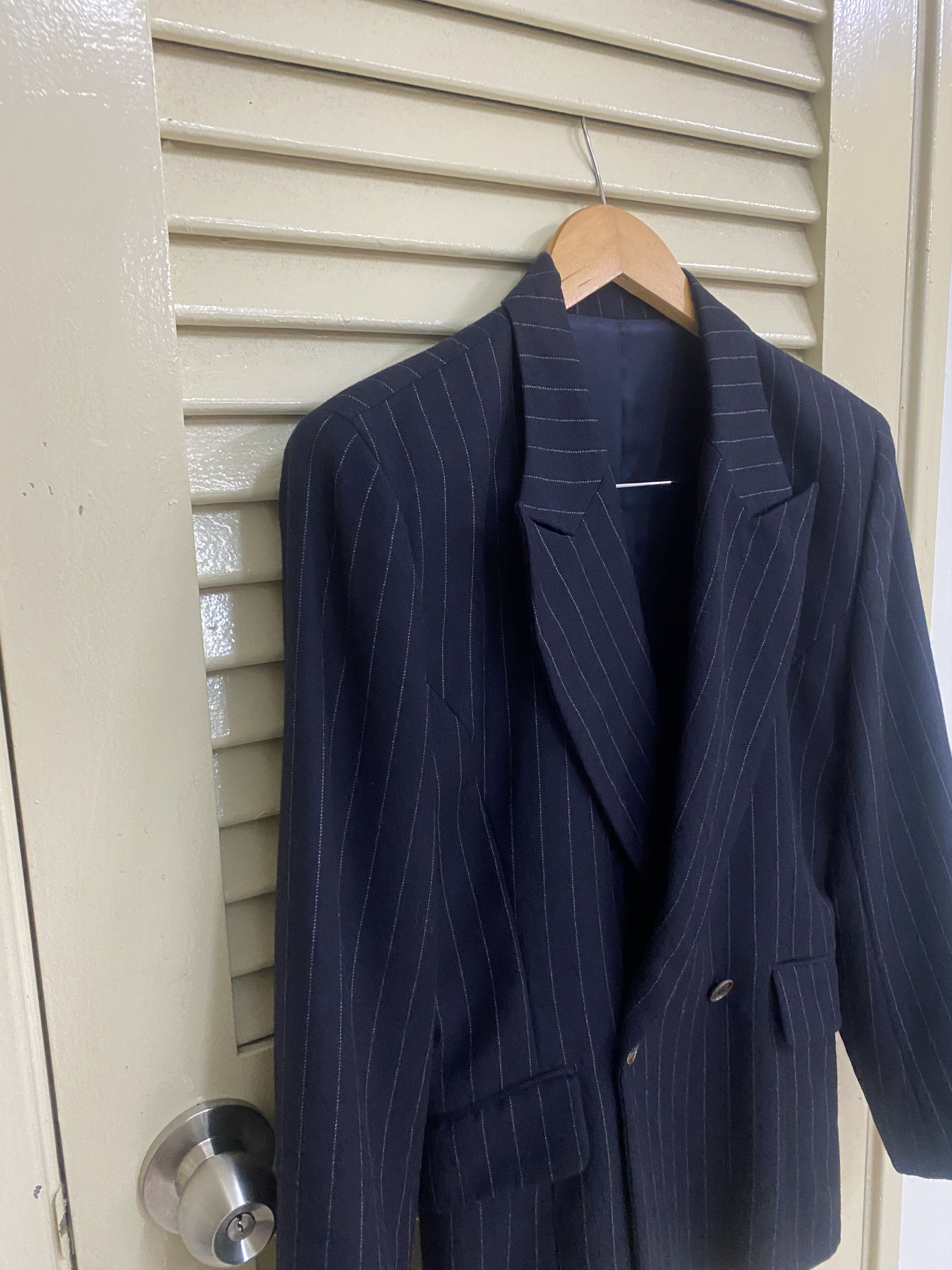 Issey Miyake FW06 Issey Miyake Double Breasted Pinstripe Blazer Size 40S - 4 Thumbnail