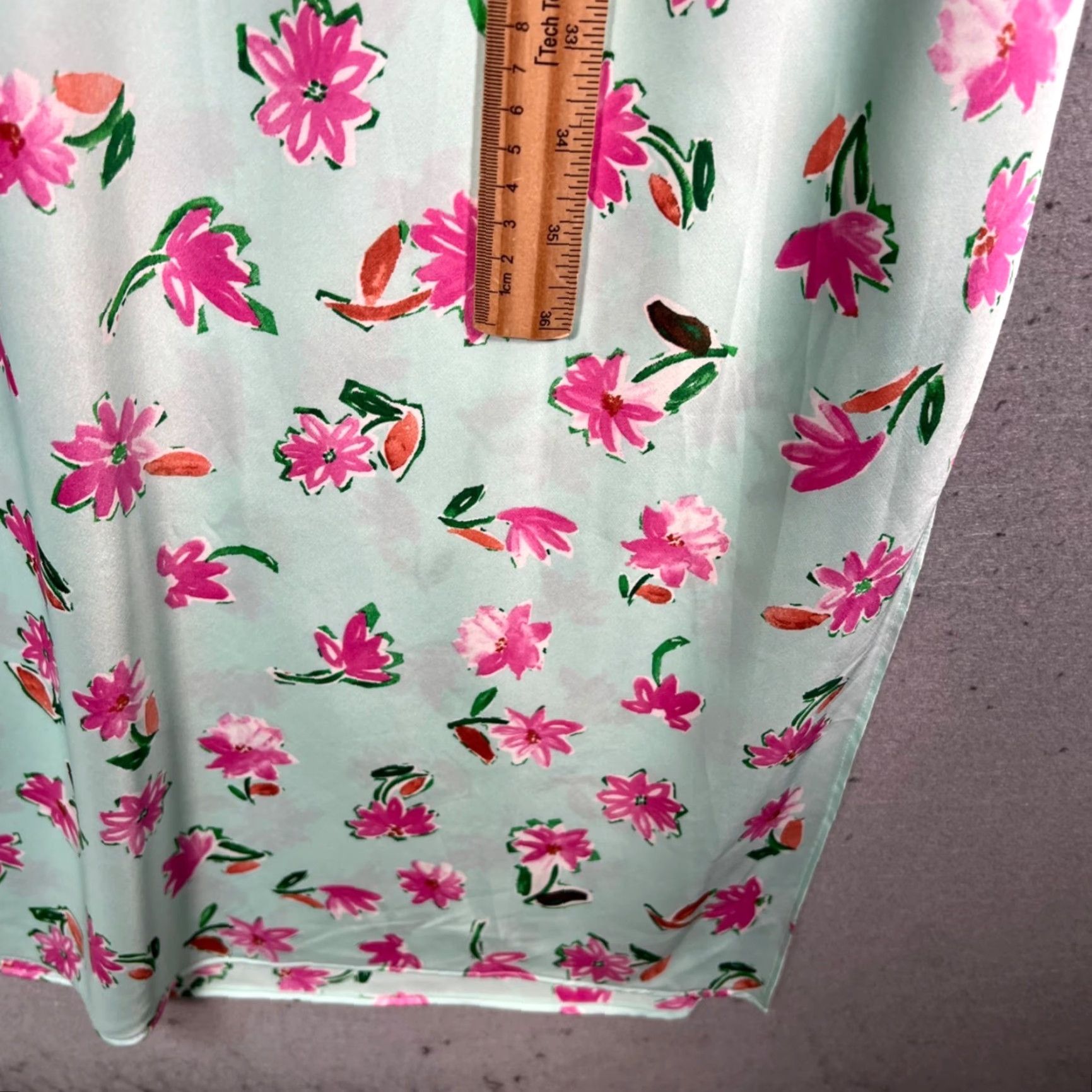 Zara Zara Womens Medium Mint Green Floral Midi Dress Sleeveless Ruffle Neckline Tie Back Womens Size M / US 6-8 / IT 42-44 - 6 Thumbnail