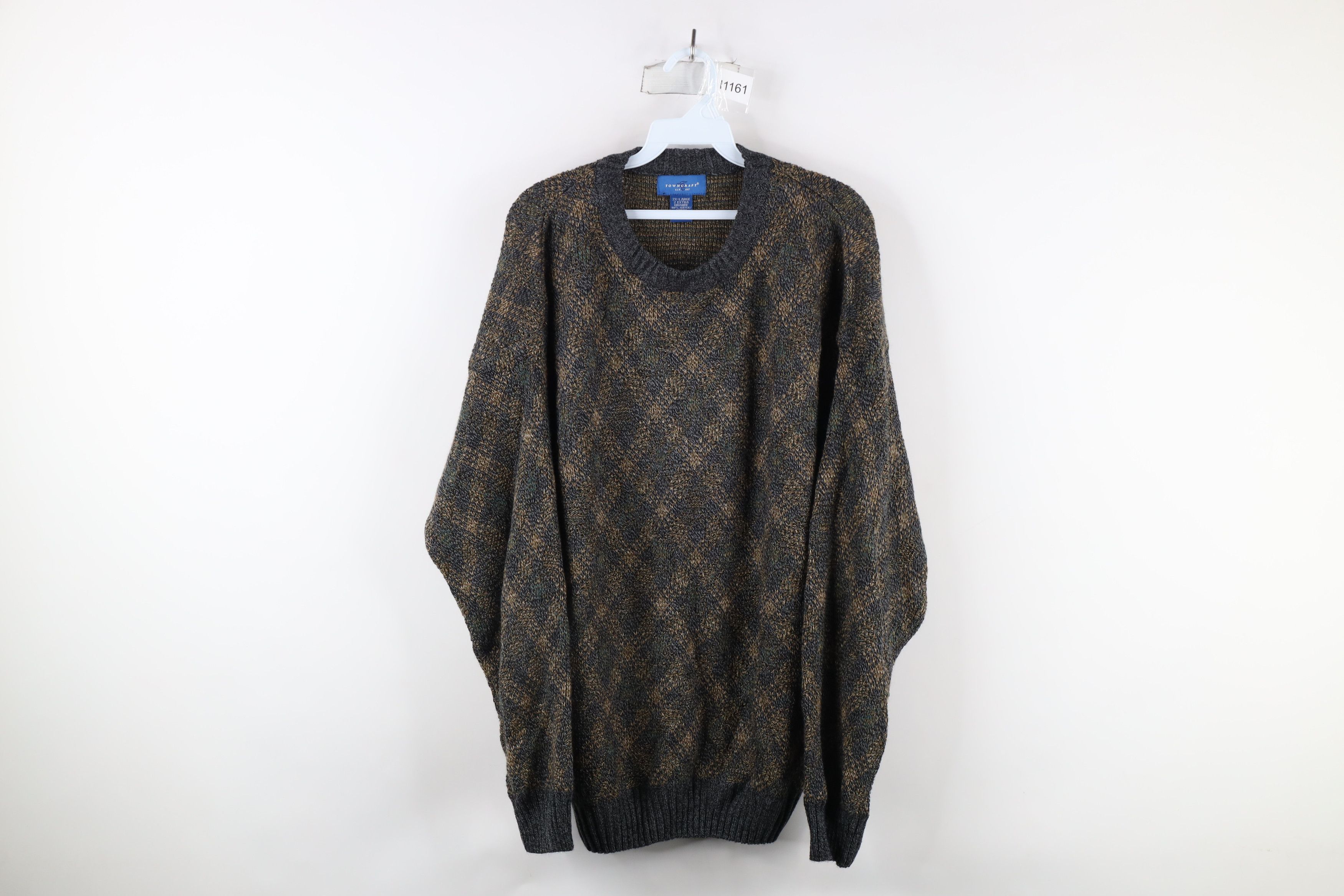 Vintage Vintage 90s Coogi Style Rainbow Argyle Diamond Knit Sweater Size US XXL / EU 58 / 5 - 1 Thumbnail