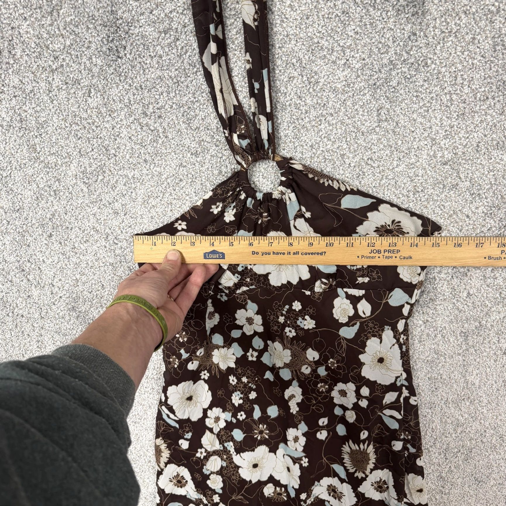 Vintage Vtg Speechless Sundress 9 Brown Floral Halter Ring Mini Boho Fairycore Dress Size M / US 6-8 / IT 42-44 - 2 Thumbnail