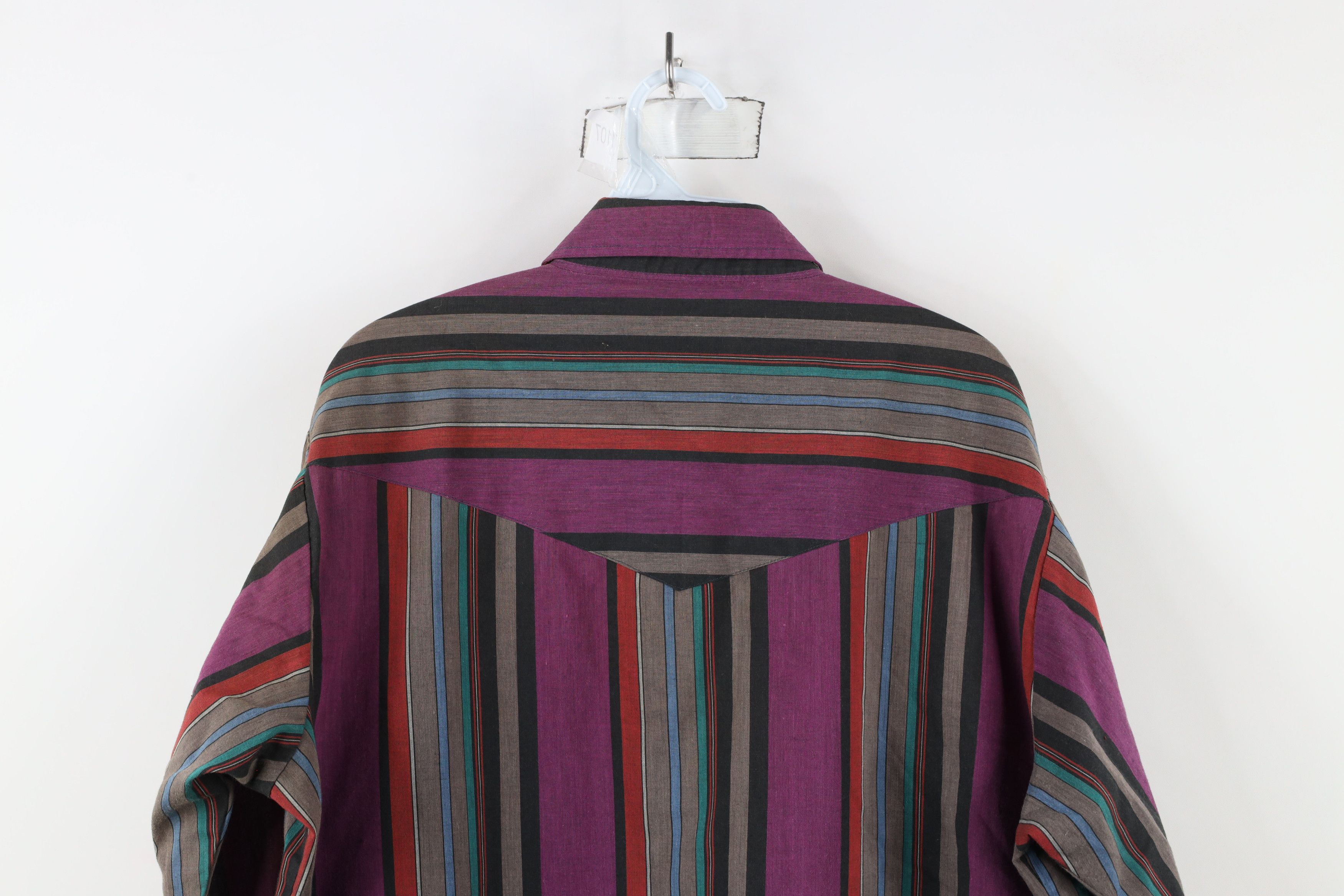 Vintage Vintage 90s Rockabilly Rainbow Striped Western Button Shirt Size US M / EU 48-50 / 2 - 10 Thumbnail