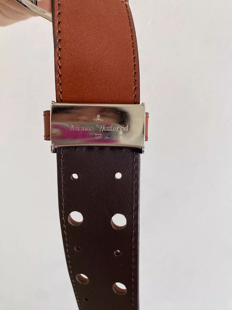 Vivienne Westwood Vivienne Westwood Carved Earth Belt Brown Leather Belt Size ONE SIZE - 6 Thumbnail