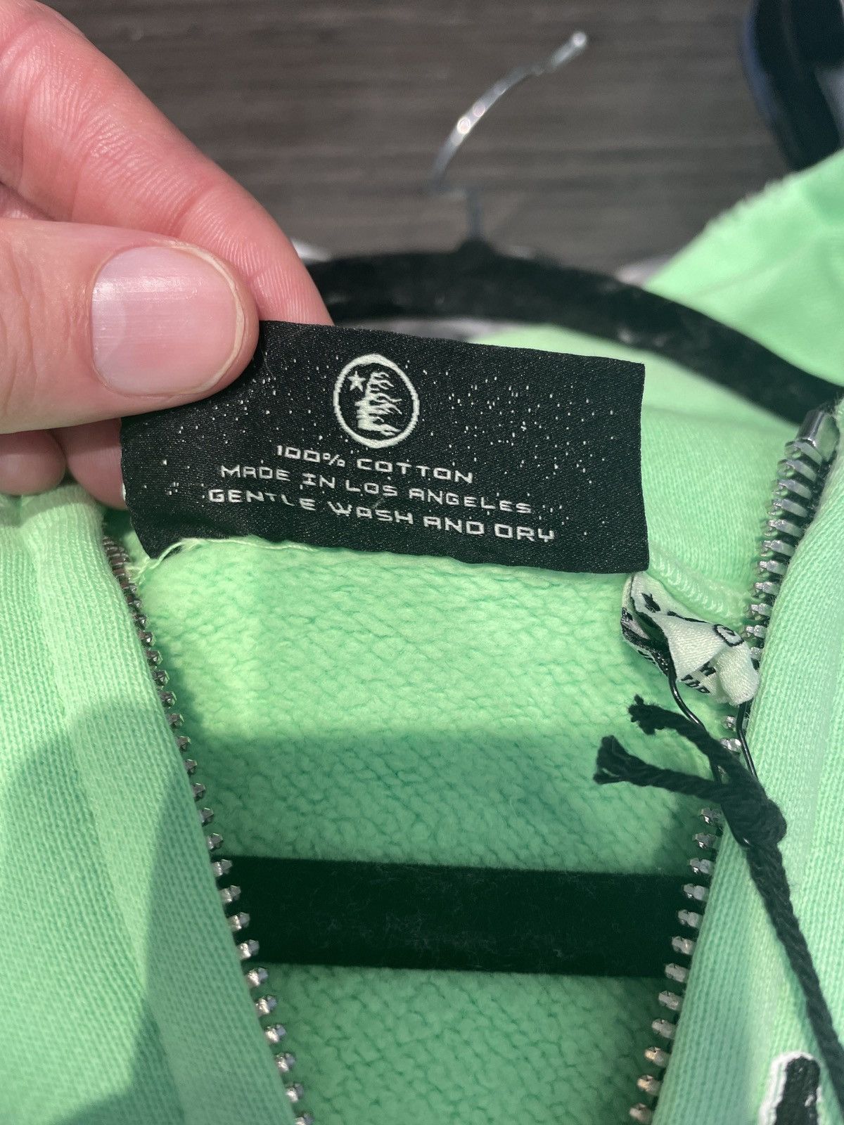 Hellstar FW24 Graffiti Zip Up Hoodie Lime Green