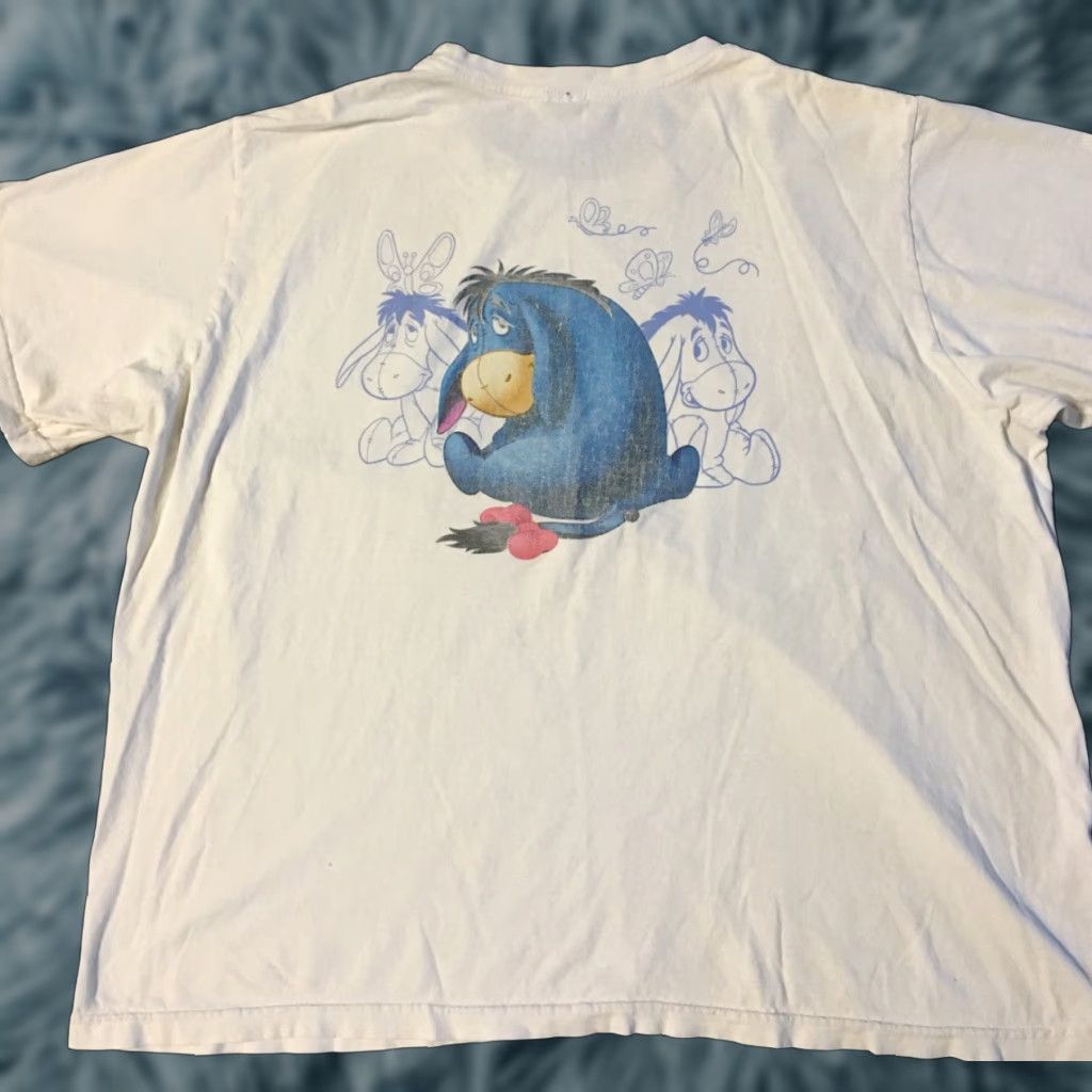 Disney VINTAGE 90s Disney Eeyore Faded Shirt XXL Mickey Mouse Looney Tunes Disneyland Cartoon T-Shirt Men 2XL White Short Sleeve Baseball Style Size US XXL / EU 58 / 5 - 1 Thumbnail
