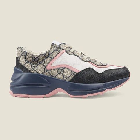 Gucci o1s1wg110425 Women's GG Rhyton Sneakers in Multicolor Size US 12 / IT 42 - 1 Thumbnail