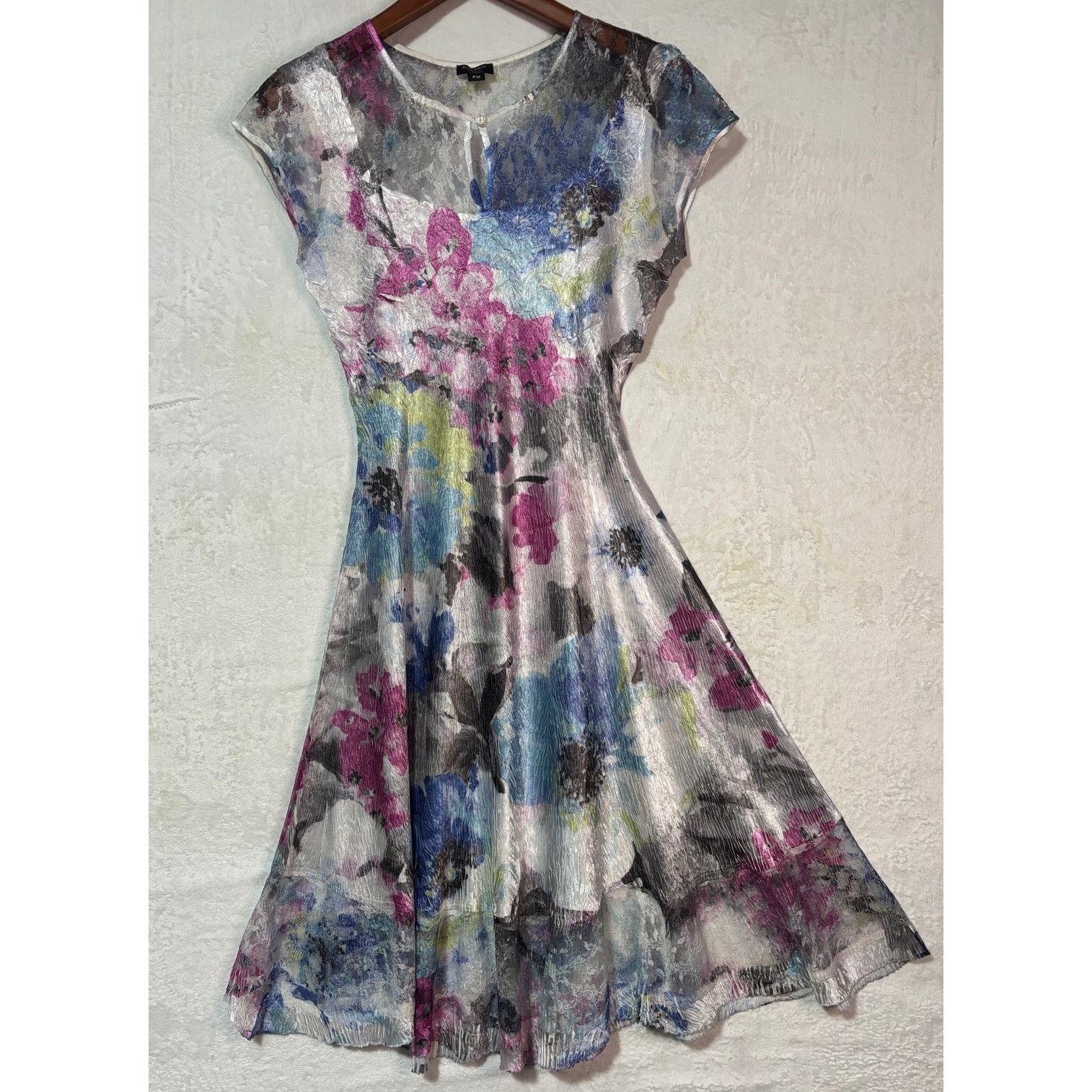 Other KOMAROV Women’s PETITE Chiffon Lace & Charmeuse Dress | M Size M / US 6-8 / IT 42-44 - 2 Thumbnail