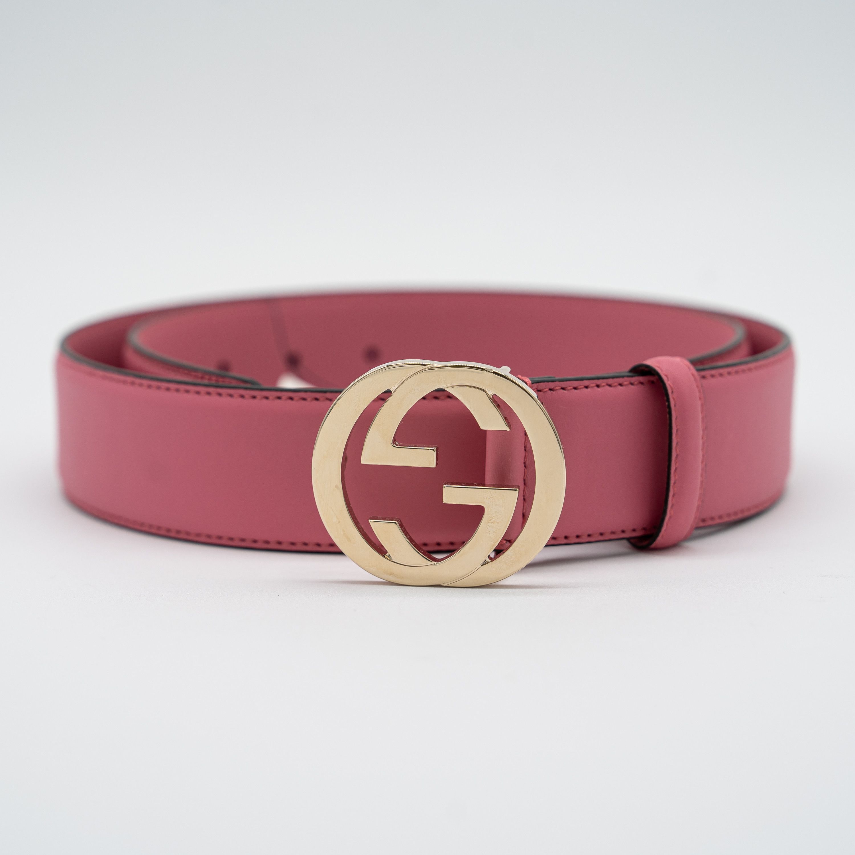 Gucci 90 Gucci Blondie Belt Pink GG Gold Buckle Leather Size ONE SIZE - 1 Thumbnail