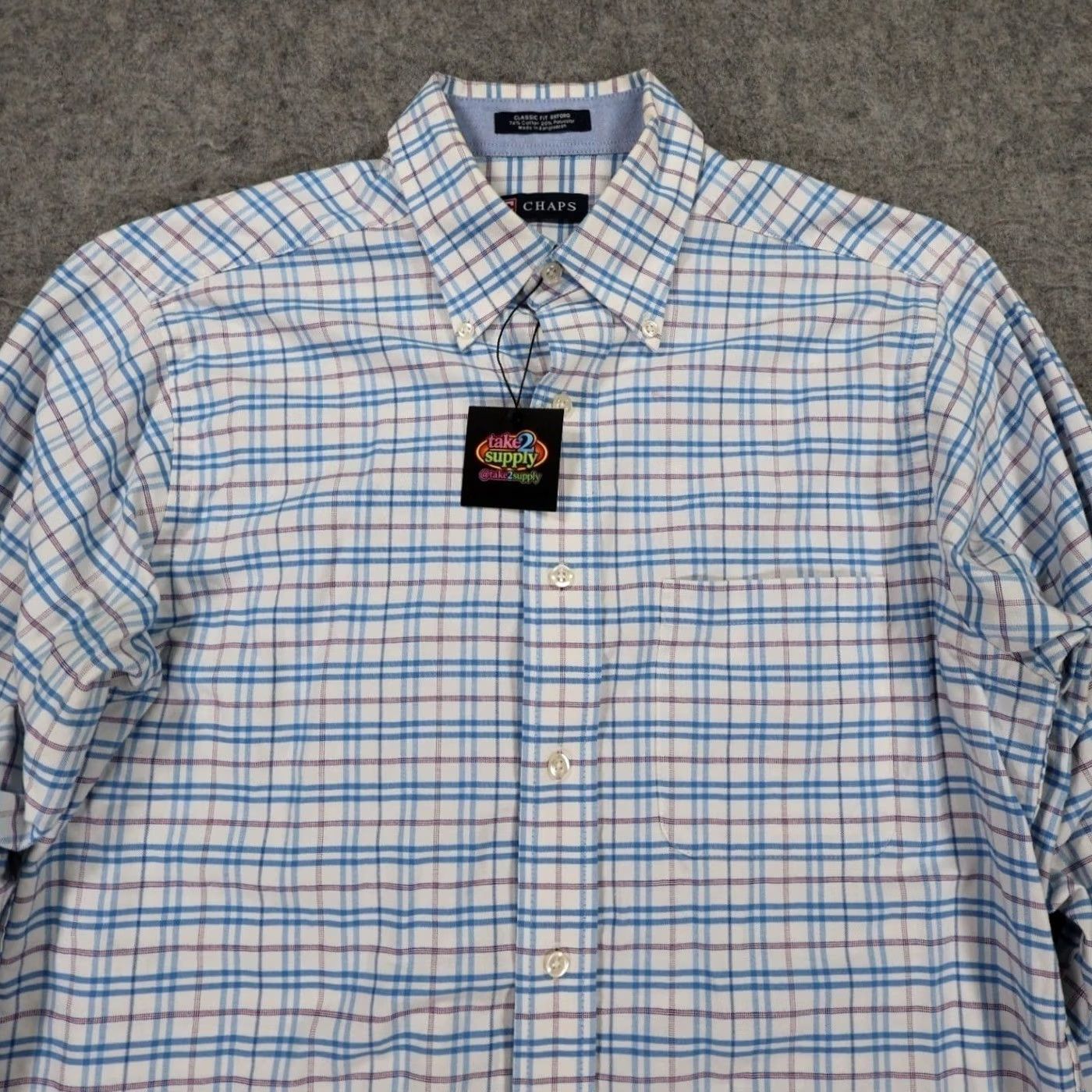 Chaps Chaps Button Down Shirt Mens M Blue Plaid Long Sleeve Classic Fit Size US M / EU 48-50 / 2 - 5 Thumbnail