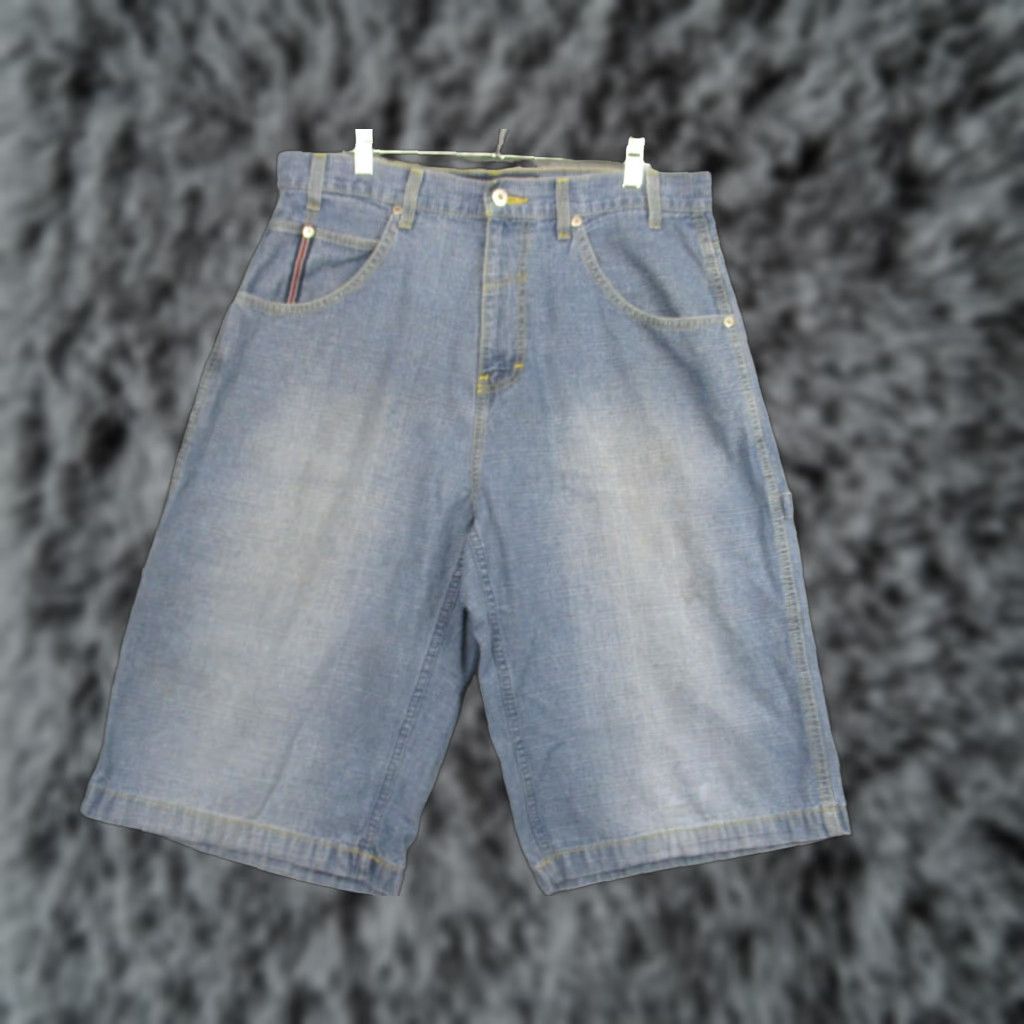 Phat Farm Phat Farm Shorts Mens 34 Blue Denim Carpenter Utility Hammer Loop Relaxed Jeans Size US 34 / EU 50 - 1 Thumbnail
