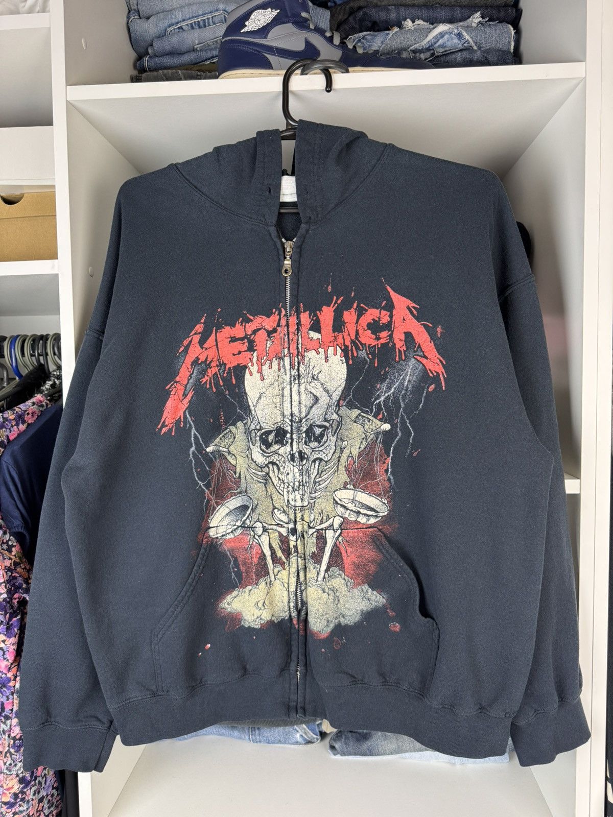 Gildan Vintage Metallica Metal Band Zip Hoodie Size US XL / EU 56 / 4 - 1 Thumbnail
