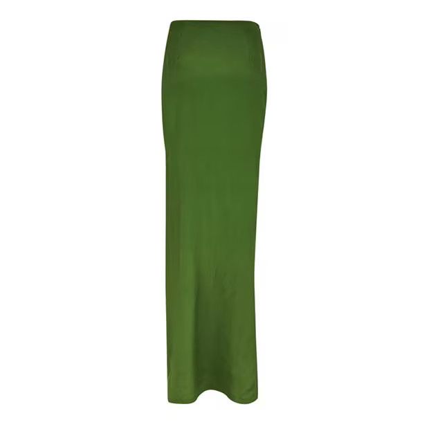 Dries Van Noten o1g2r1mq1024 Silk Skirt in Green Size 29" - 2 Thumbnail