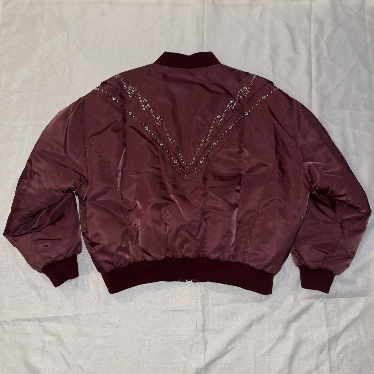 Celine Celine Studded Bomber Jacket (Bordeaux) Size US XL / EU 56 / 4 - 10 Thumbnail