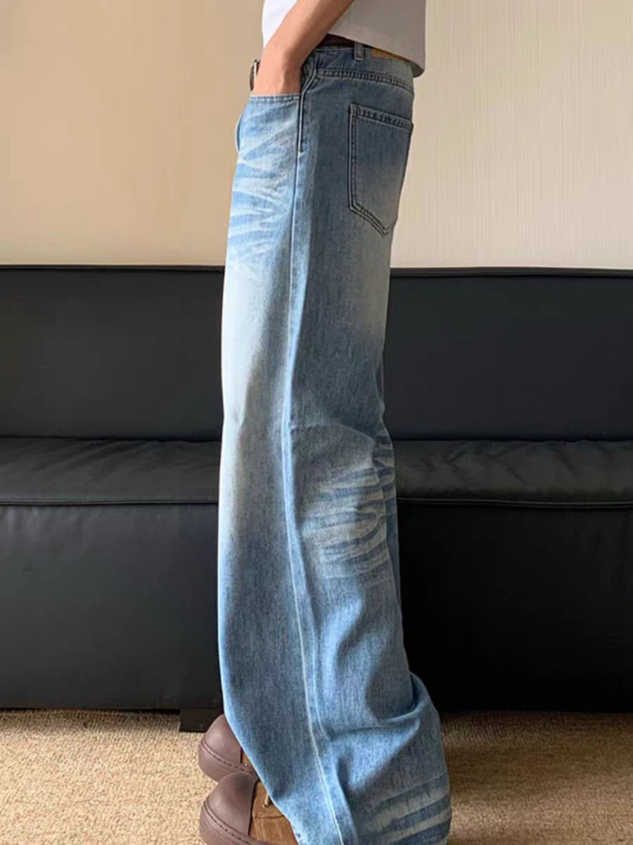 Japanese Brand × Jean Street vintage washed and whiskered baggy jeans Size US 33 - 2 Thumbnail