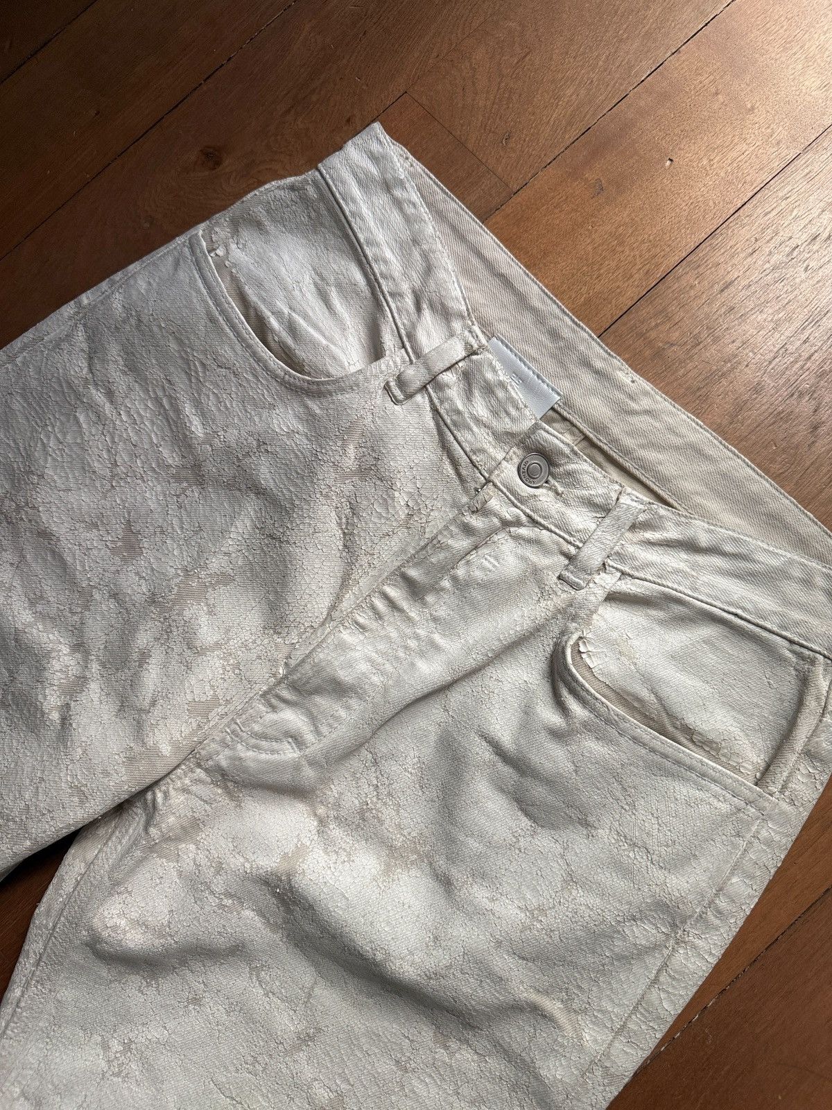 Givenchy Givenchy SS21 White Crackled Paint Denim Size US 30 / EU 46 - 5 Thumbnail