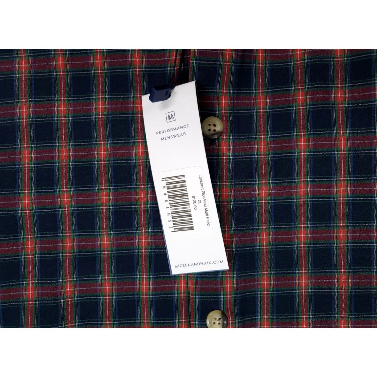 Mizzen+Main Mizzen+Main Shirt Button-Down Leeward Trim Fit Blue Plaid Made USA Mens XL NWT Size US XL / EU 56 / 4 - 2 Thumbnail