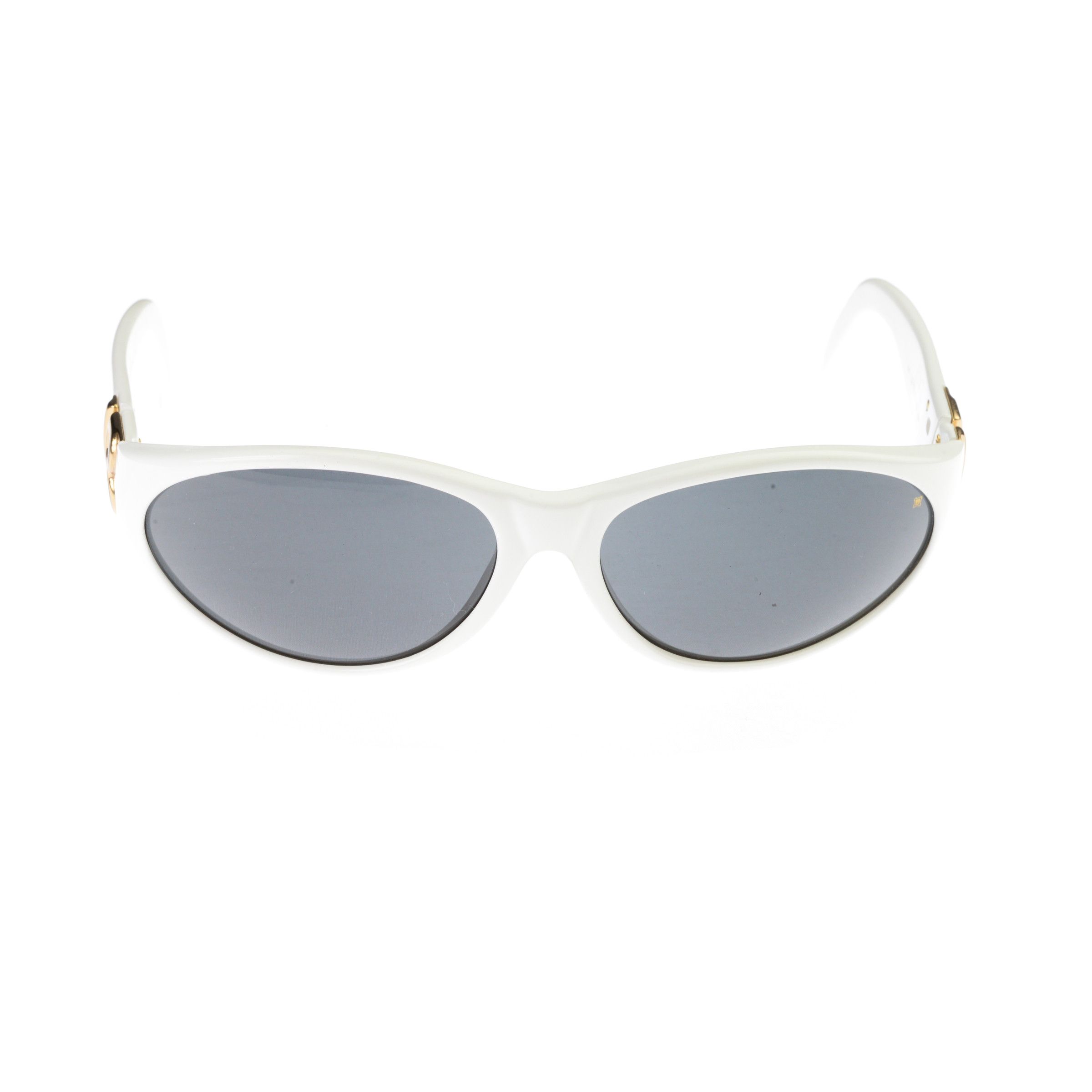 Laura Biagiotti Laura Biagiotti 90s White Big Logo Sunglasses Size ONE SIZE - 3 Thumbnail