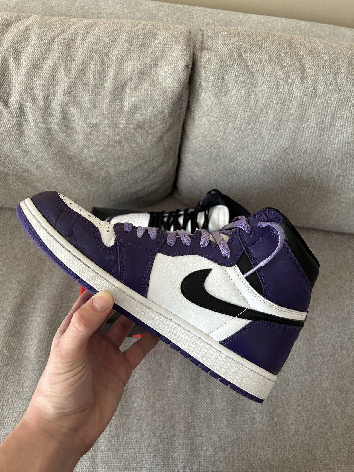 Jordan Brand × Nike Jordan 1 High Court Purple White Size US 10 / EU 43 - 3 Thumbnail