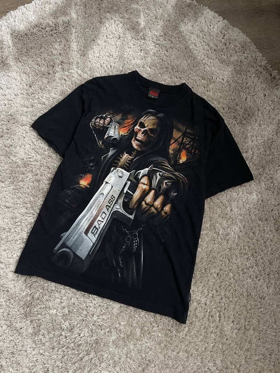 Band Tees × Rap Tees × Vintage Men’s Vintage 00s T-Shirt Spiral Ban Ass Hype Biker Tee💀 Size US M / EU 48-50 / 2 - 2 Thumbnail