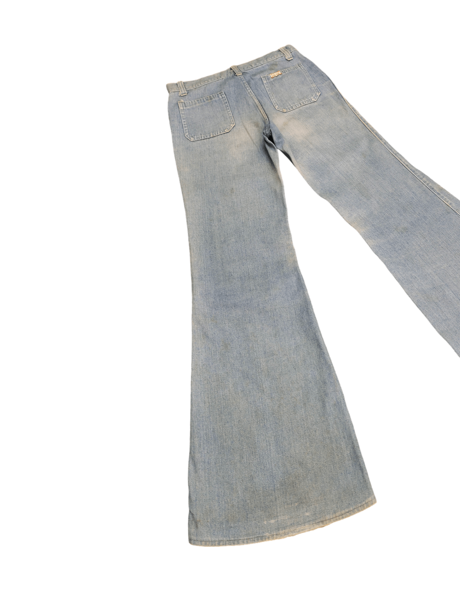 If Six Was Nine Flare Jeans Dirty Dusty Bell Bottom Boot Cut Y2k Goa Size US 27 - 14 Thumbnail