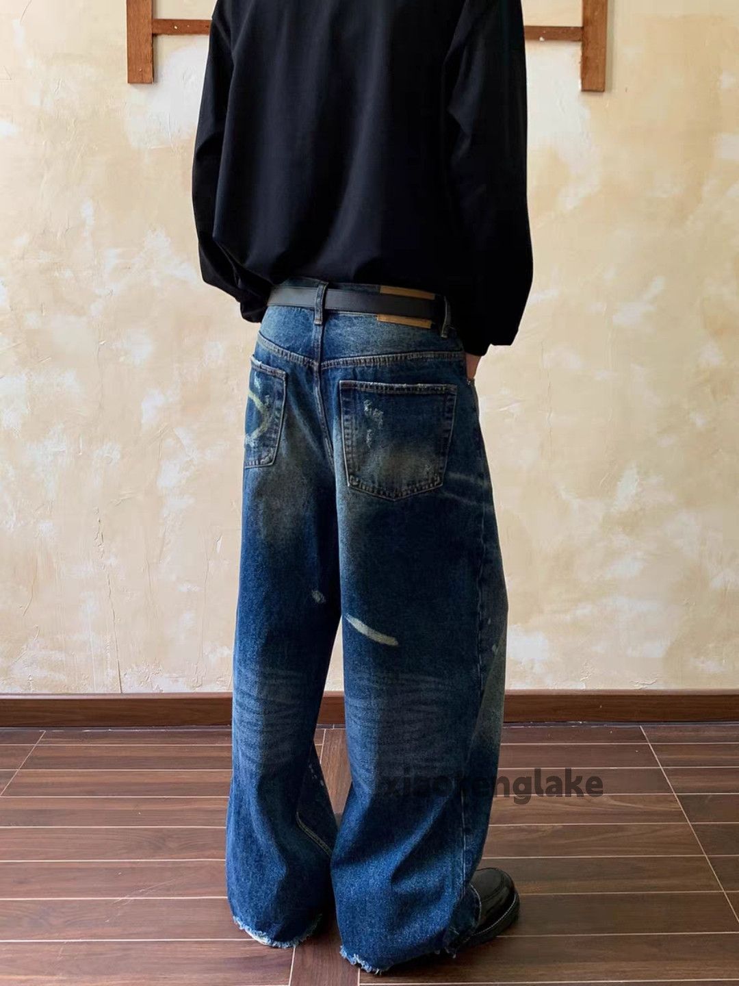 Jean xz vintage distressed faded loose baggy paint jeans Size US 30 / EU 46 - 4 Thumbnail