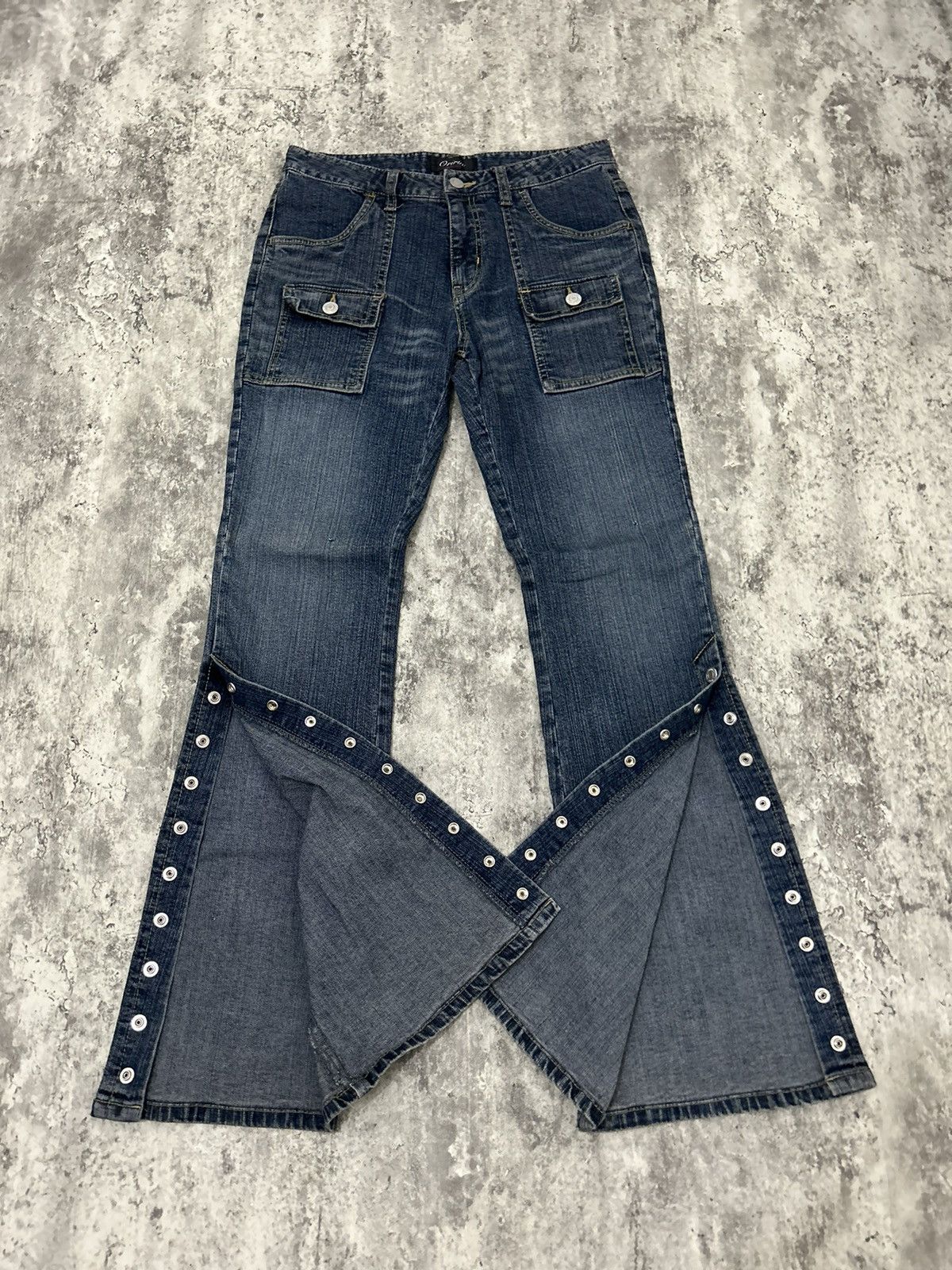 14th Addiction × If Six Was Nine × Le Grande Bleu (L.G.B.) Bootcut Multipocket Button Side Flare Oririn Jeans Size US 28 / EU 44 - 6 Thumbnail