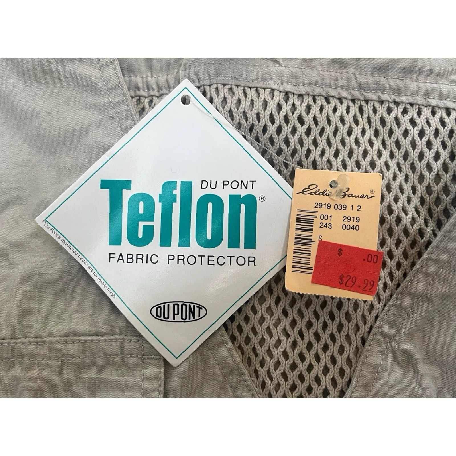 Eddie Bauer VINTAGE Eddie Bauer Vest Mens S Beige Cotton 90s Deadstock NWT Lightweight Canvas 100% Cotton Teflon 30.5" Long 22.5" Across Size US S / EU 44-46 / 1 - 2 Thumbnail