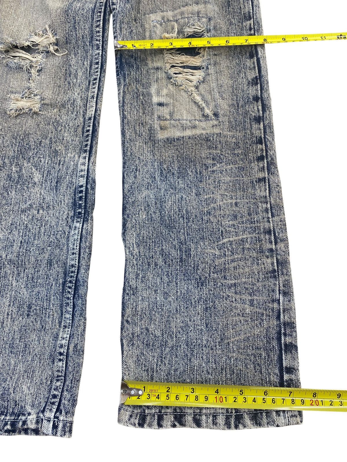 Japanese Brand Japanese Brand Acid Blue Wash Ripped Style Patchwork Jeans Size US 30 / EU 46 - 8 Thumbnail