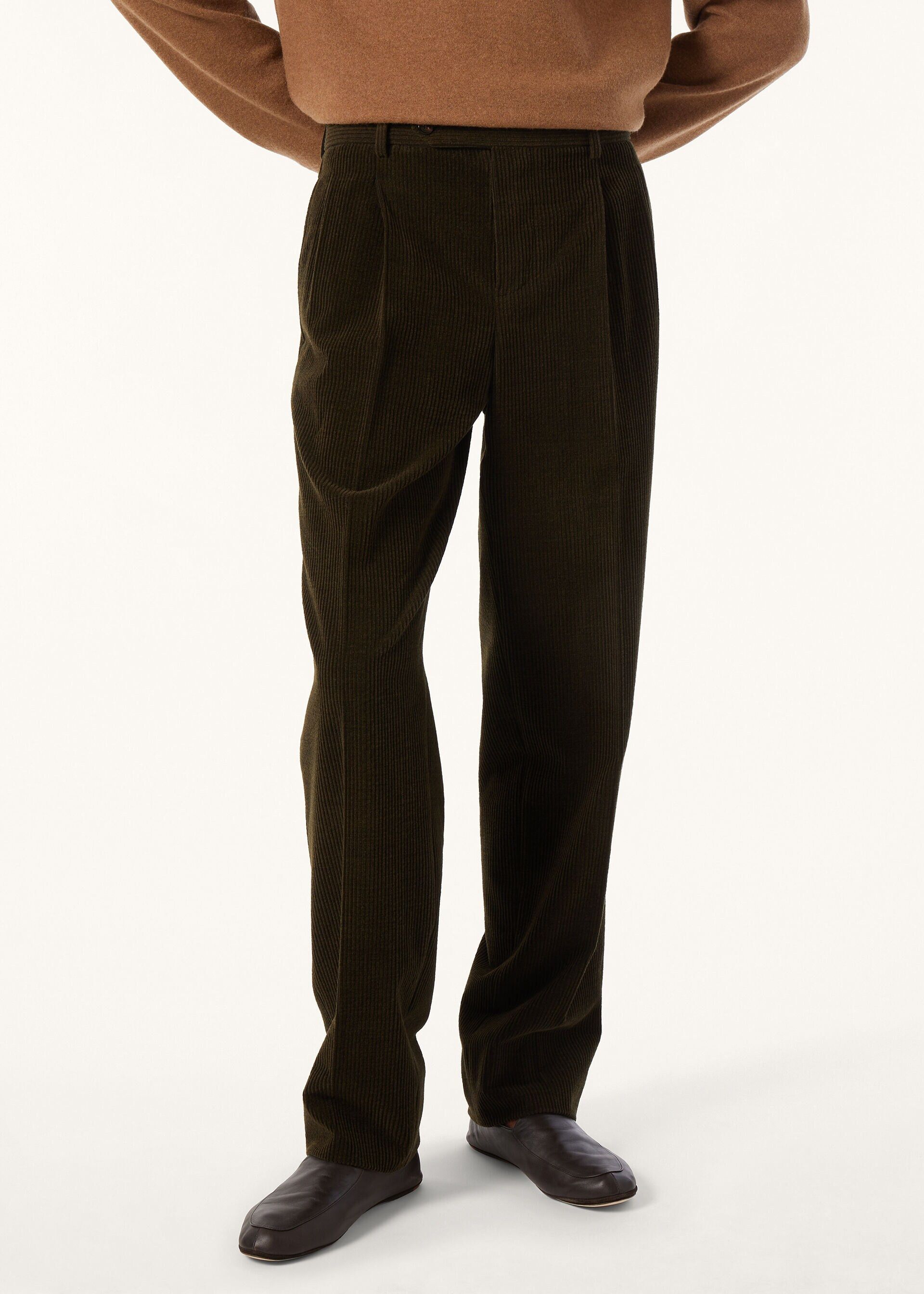 Loro Piana os11x0226 FAQ7247 Morrison Pant in Green Leaf Paths Size US 36 / EU 52 - 4 Thumbnail