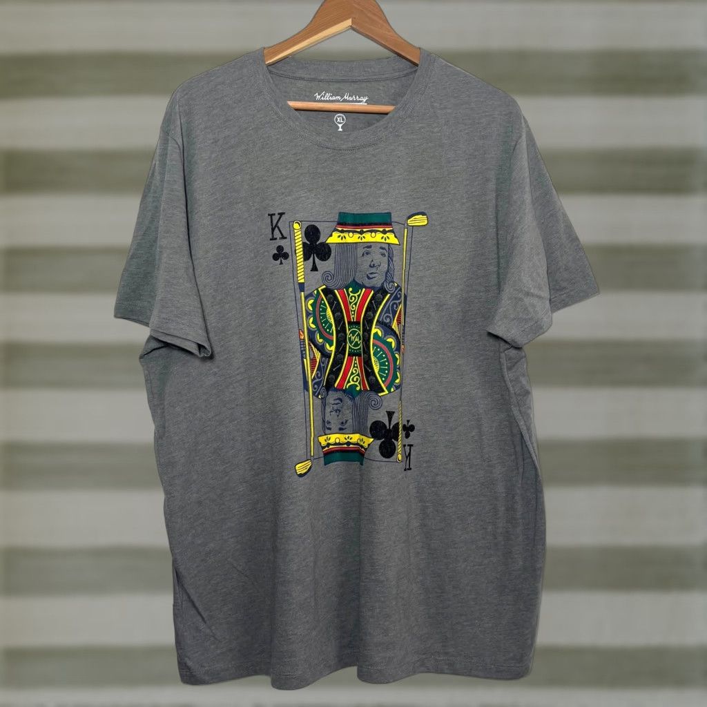 Vintage William Murray King of Clubs Golf T-Shirt Mens XL Gray Short Sleeve Crew Neck Cotton Polyester Regular Pattern Solid Size US XL / EU 56 / 4 - 1 Thumbnail