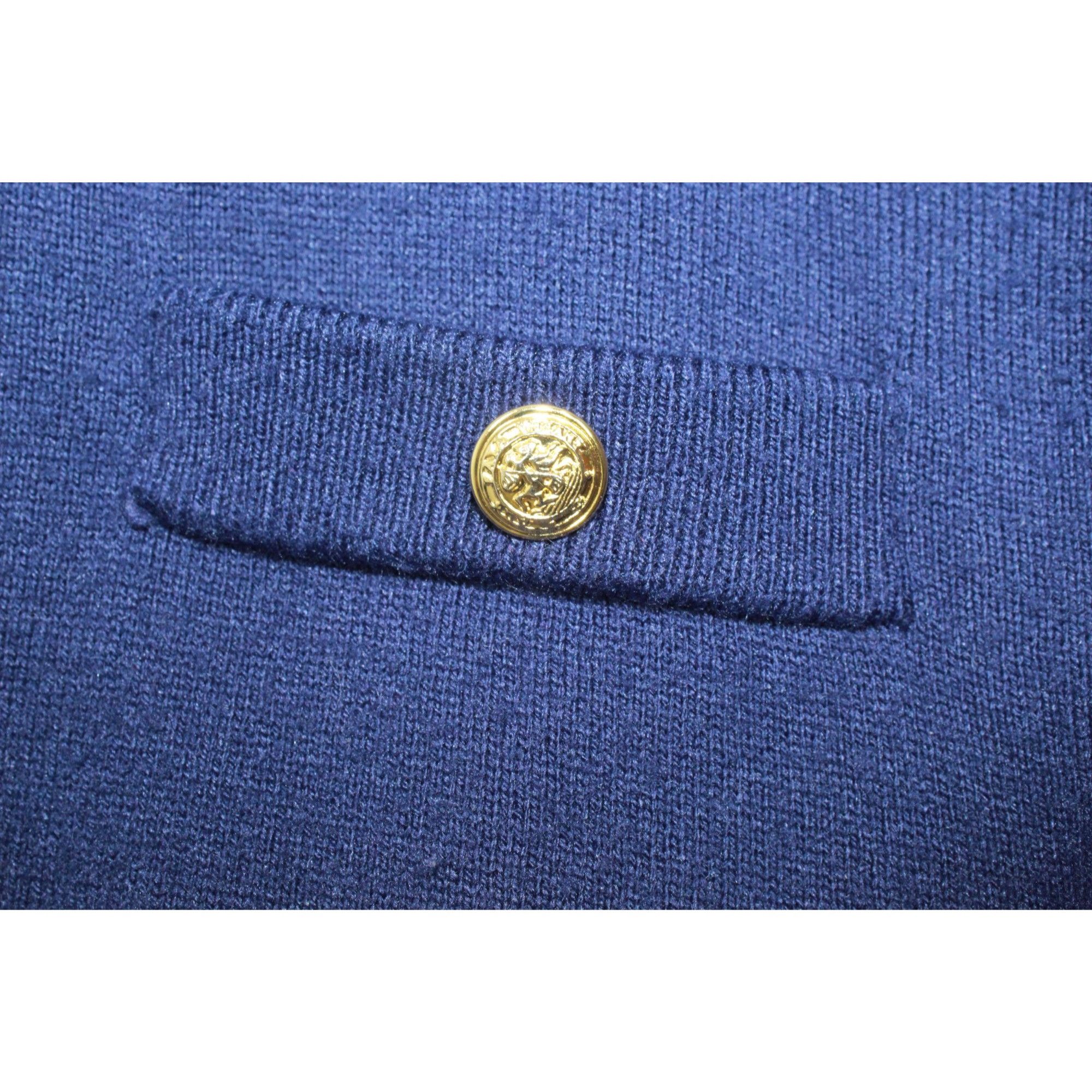 Other Kerri N Kelsy Women's Navy Blue Gold Button Acrylic Sweater Size S / US 4 / IT 40 - 8 Thumbnail