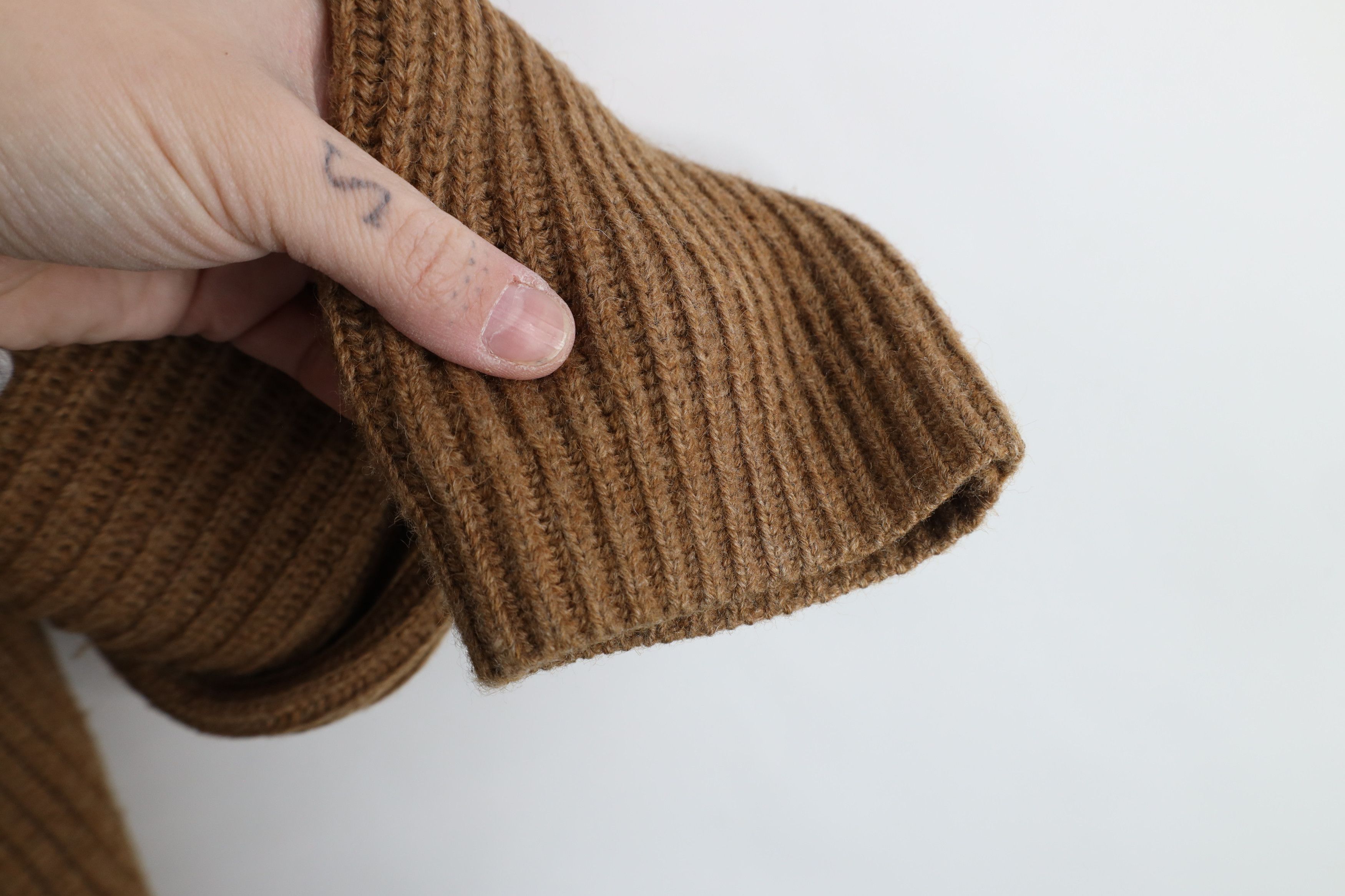 Banana Republic × Vintage Banana Republic Camel Chunky Ribbed Knit Full Zip Sweater Size US M / EU 48-50 / 2 - 7 Thumbnail