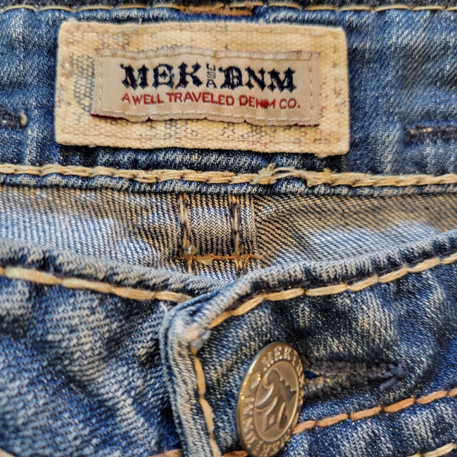 MEK Mek Denin Buckle Jeans Womens Size 30 x 32 Basti Bootcut Size 30" / US 8 / IT 44 - 6 Thumbnail
