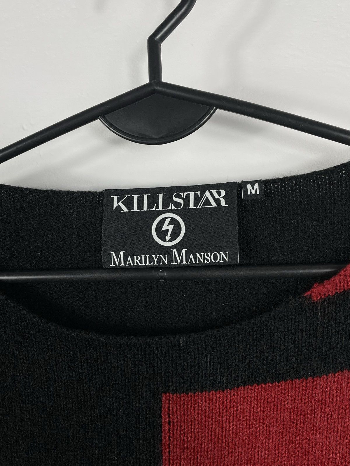 Band Tees × Killstar × Marilyn Manson MARLYN MANSON KILLSTAR STRIPED SWEATER FABRIC DISTRESSED Size US M / EU 48-50 / 2 - 8 Thumbnail