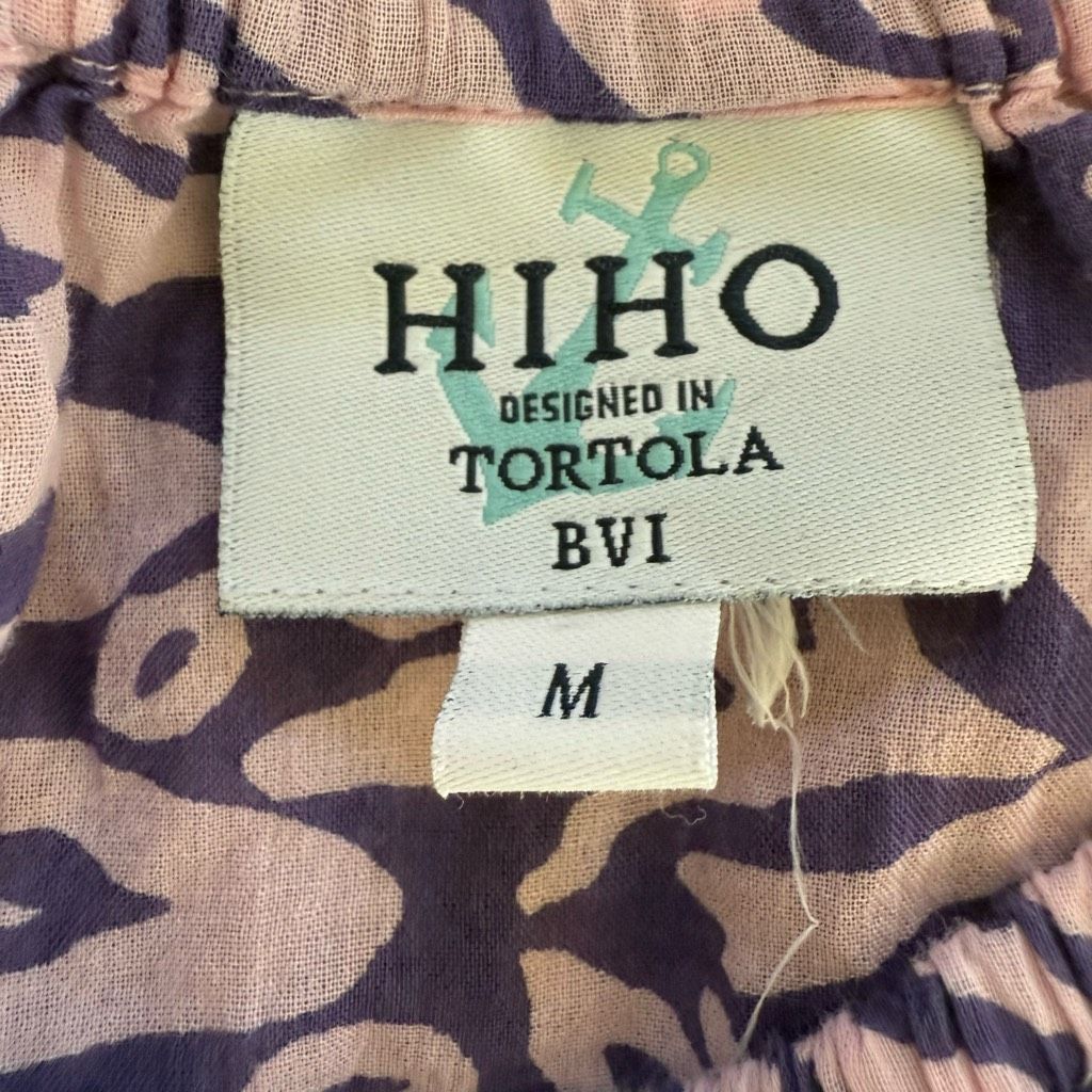 Other Hiho Purple Abstract 3/4 Sleeve Elastic Neck Cuff Shift Dress Cotton M Size M / US 6-8 / IT 42-44 - 6 Thumbnail