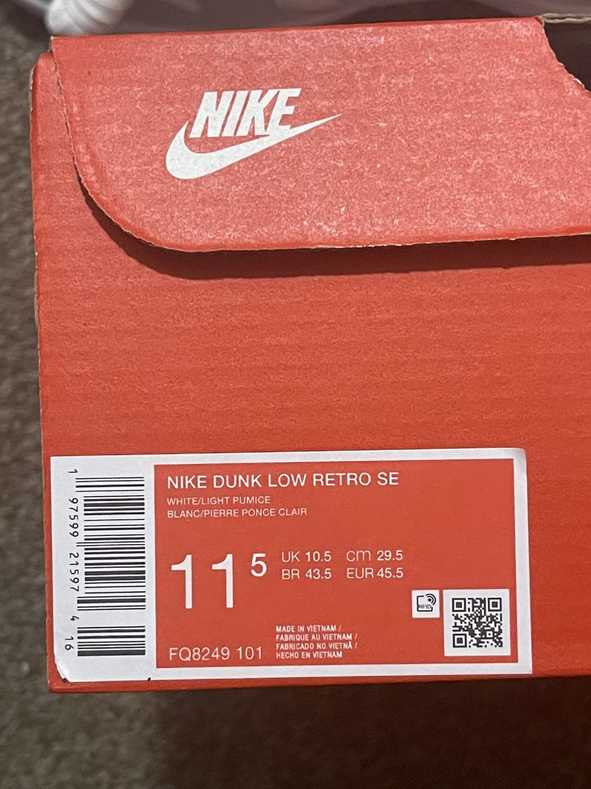 Nike *New* Nike Dunk Low Retro SE Light Pumice Size US 11.5 / EU 44-45 - 8 Thumbnail
