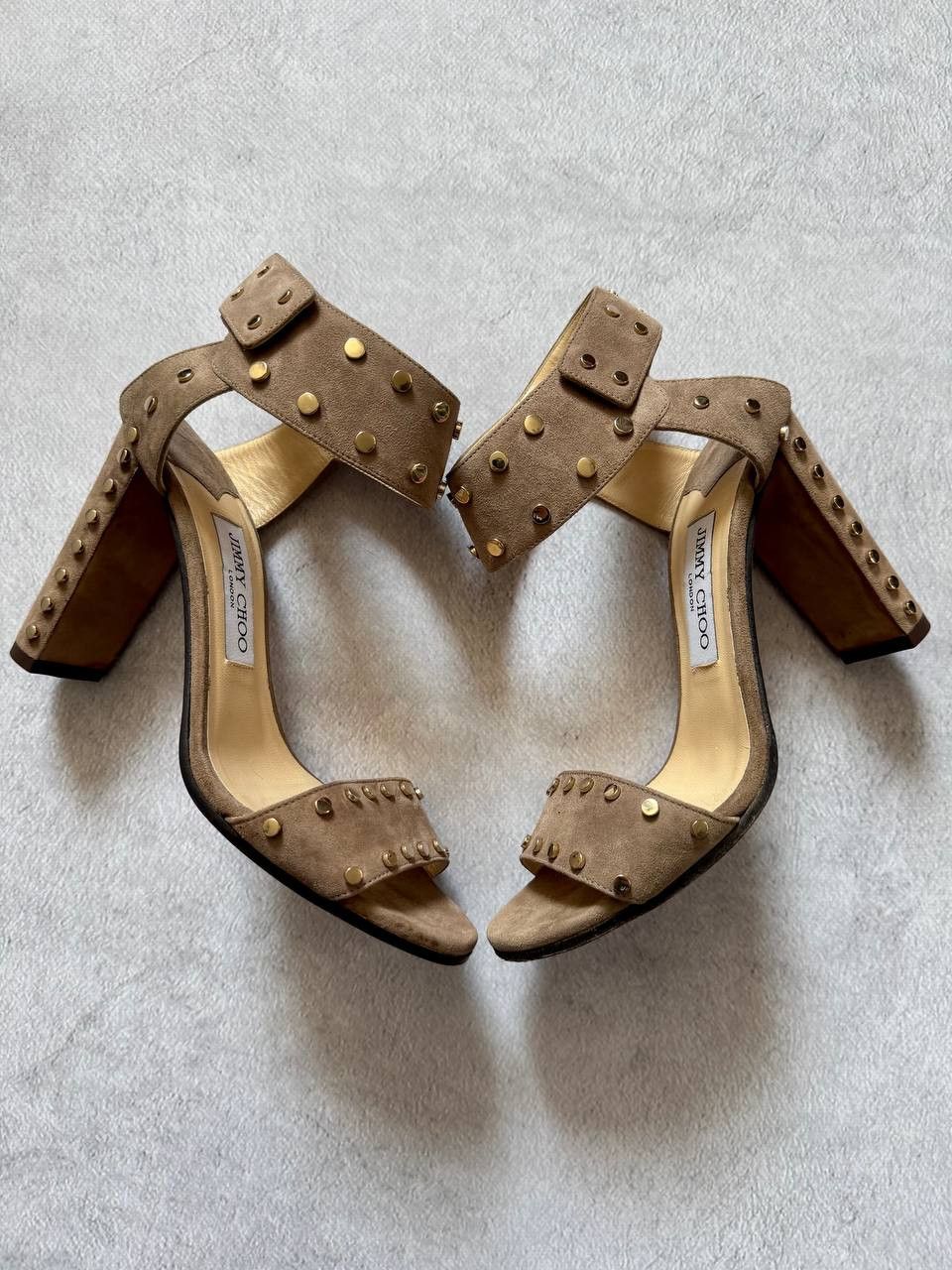 Jimmy Choo Jimmy Choo Studded Suede Block Heel Sandals Size 38 Size US 8 / IT 38 - 2 Thumbnail
