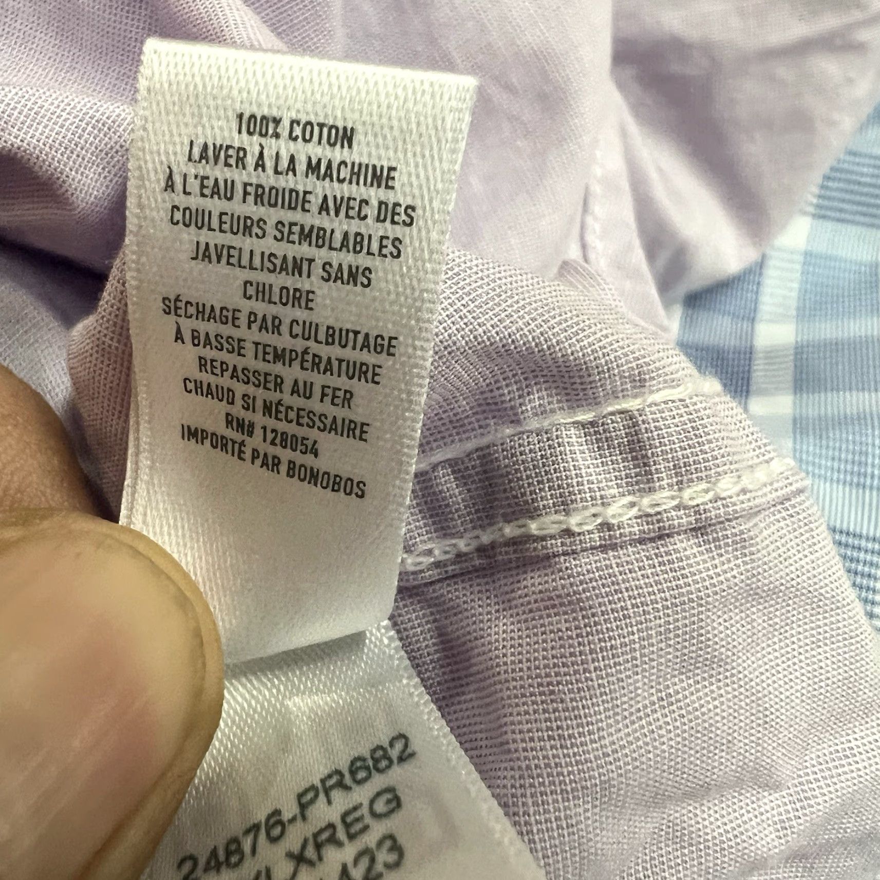 Bonobos VINTAGE Bonobos Men’s Dress Shirt Button-Up Long Sleeve Purple 4XL Cotton City, Classic, Preppy Size 48R - 7 Thumbnail