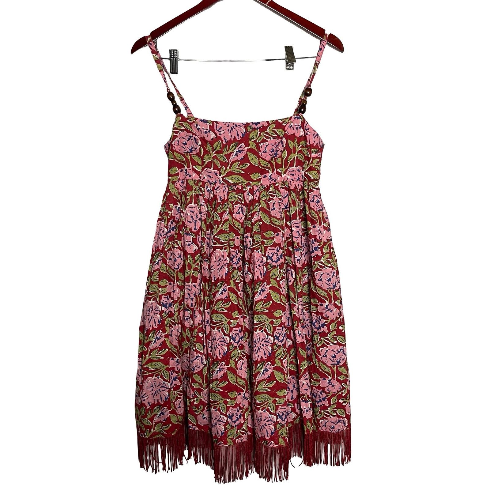 Other New Eddy GAVIN FRINGE MINI DRESS in RED/BLUSH FLORAL PRINT S Size S / US 4 / IT 40 - 2 Thumbnail