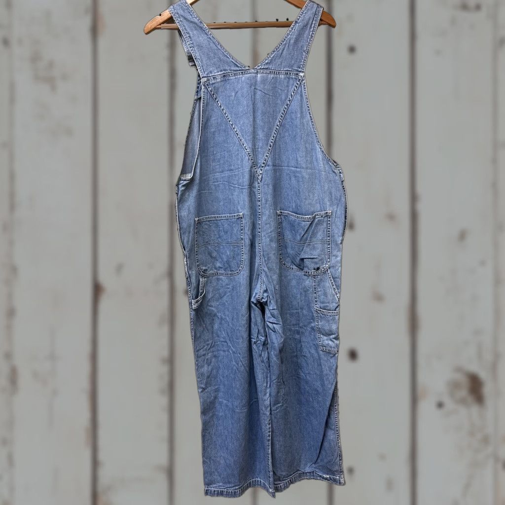 DKNY VINTAGE DKNY Baggy Denim Overalls Bib Jeans Women's Petite PS Blue 90s Y2K Distressed Size 28" / US 6 / IT 42 - 1 Thumbnail