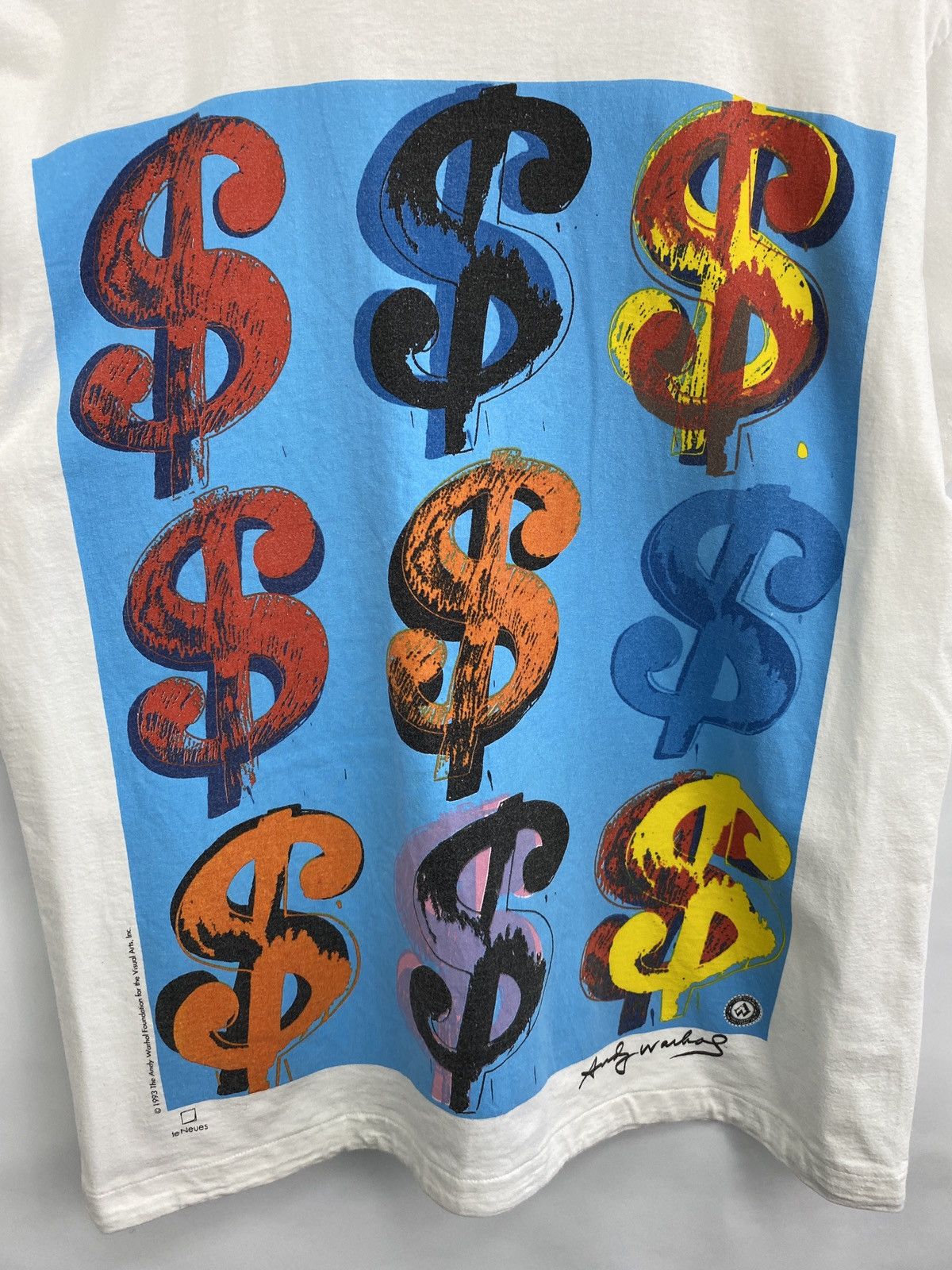 Andy Warhol 🇺🇸 Vintage 1993 Andy Warhol Dollars Pop Art T-Shirt Rare Size US S / EU 44-46 / 1 - 4 Thumbnail