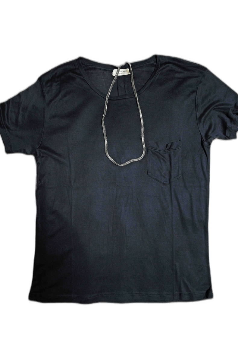 Saint Laurent Paris Saint Laurent Washed Silk Pocket T-Shirt Size US S / EU 44-46 / 1 - 1 Thumbnail