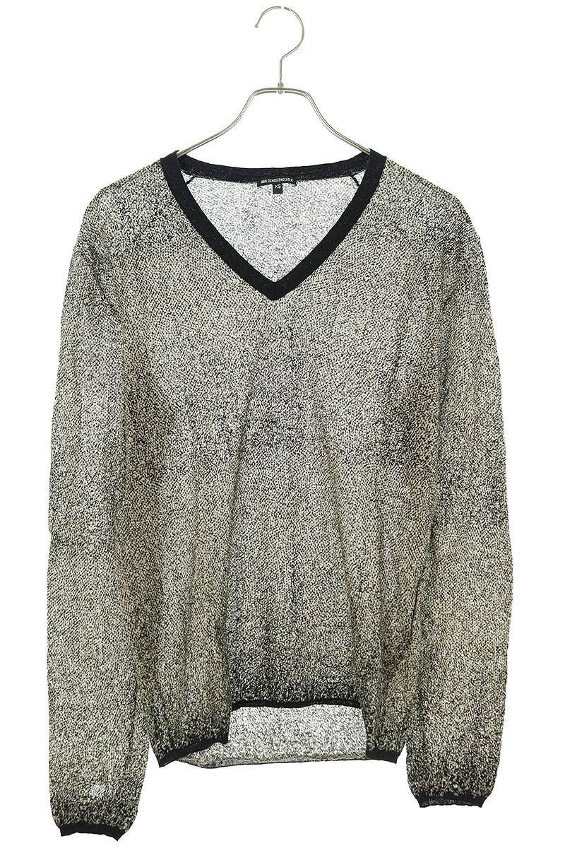 Ann Demeulemeester Textured Melange V Neck Knit Sweater Size XS / US 0-2 / IT 36-38 - 1 Thumbnail