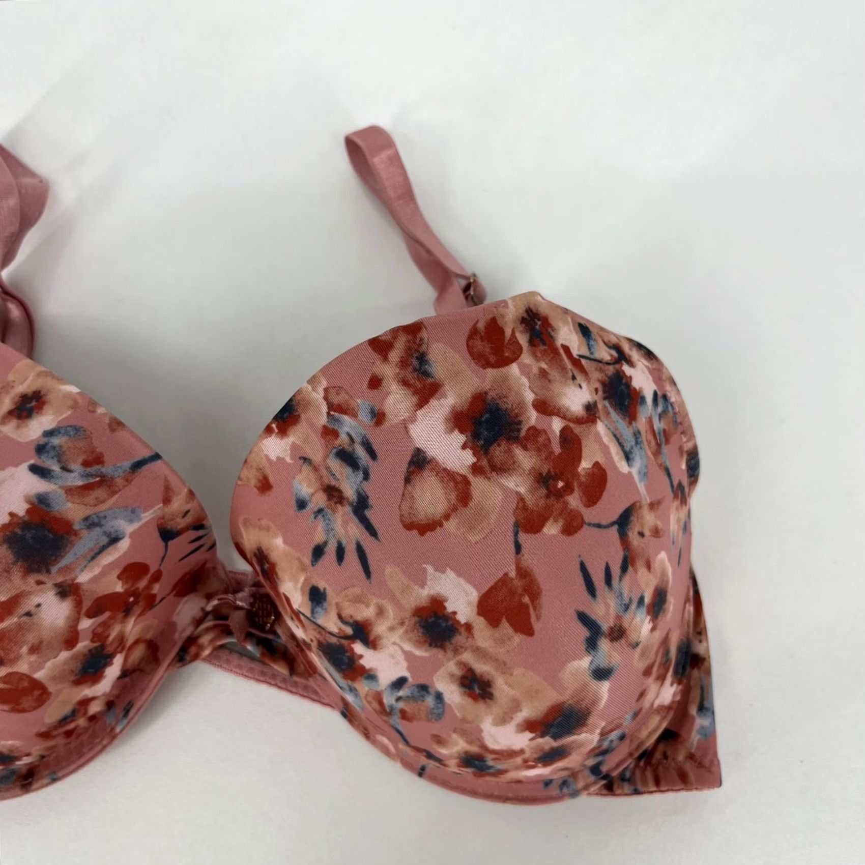 Pinko Daisy Fuentes Bra Women's 36C Pink Floral Print Underwired Push Up Shirt Adult Womens 36C Pink Floral Daisy Fuentes Bra Size ONE SIZE - 3 Thumbnail