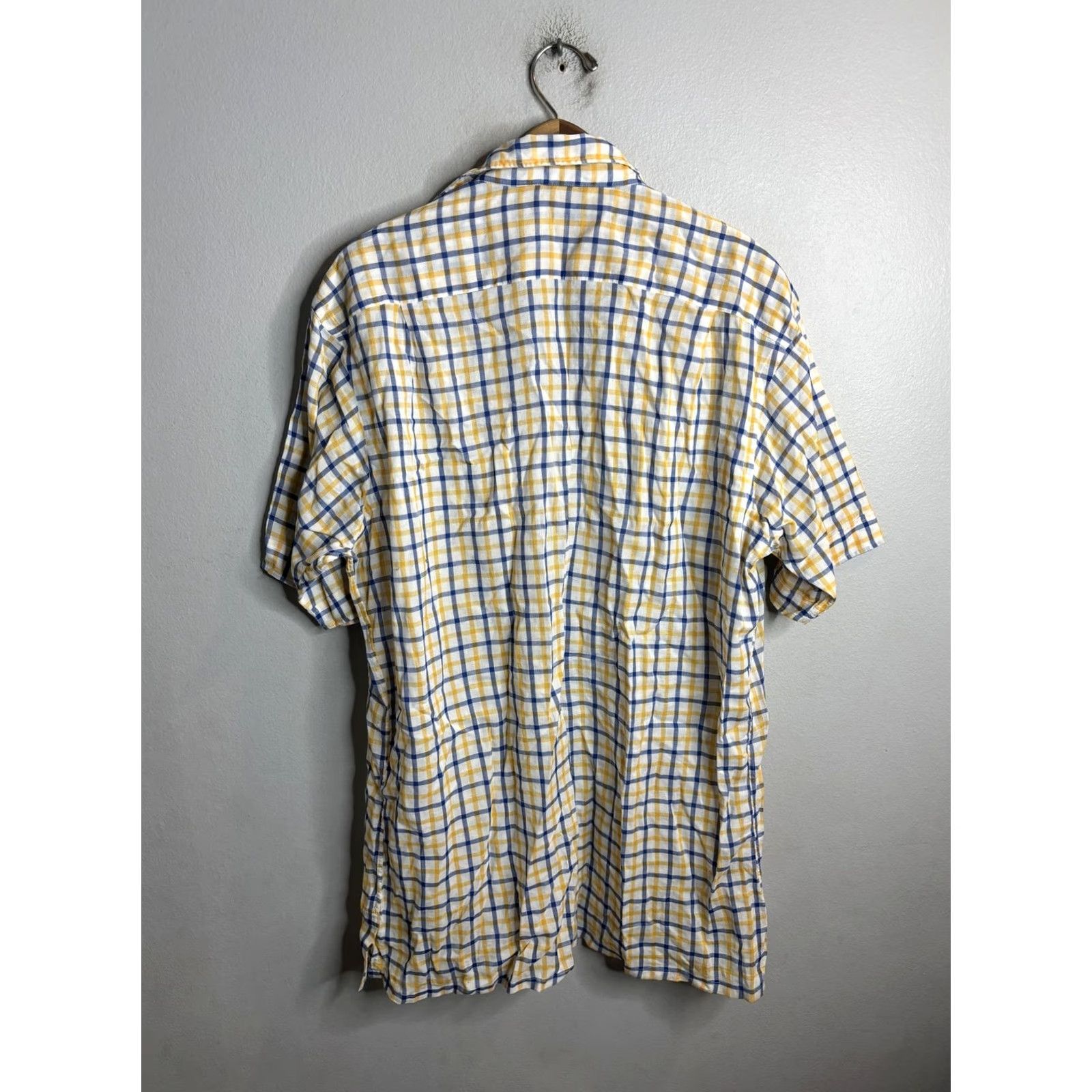 Vintage Maus & Hoffman Shirt Mens L Yellow Blue Plaid Short Sleeve Button Up Casual Shirts Size US L / EU 52-54 / 3 - 5 Thumbnail