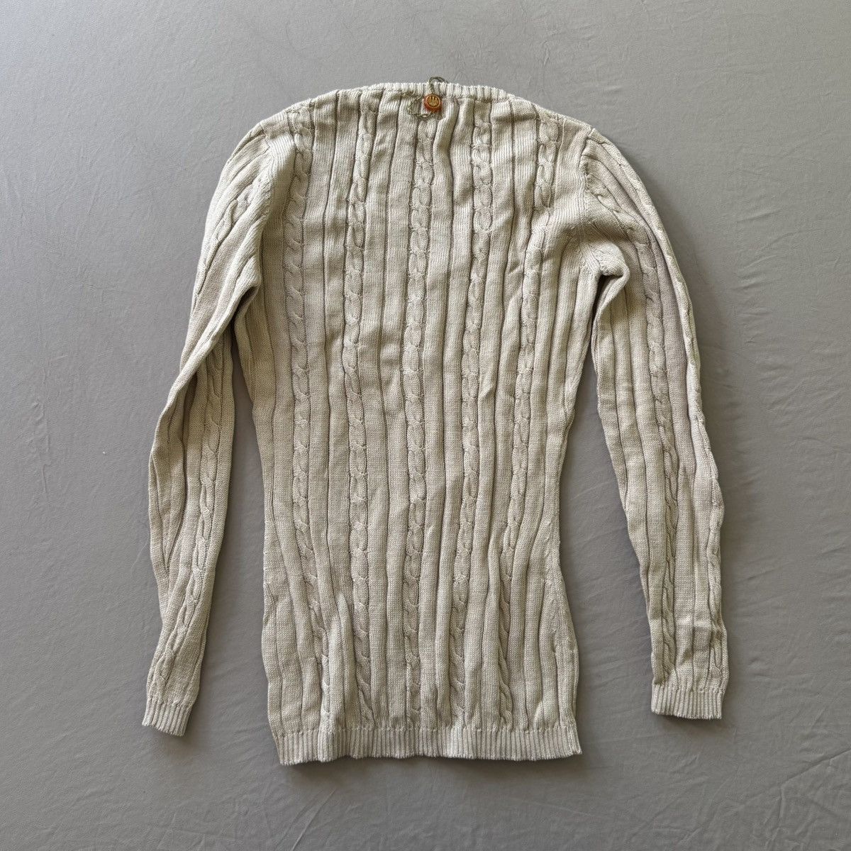 Beretta Beretta V-Neck Cable Knit Sweater Size L / US 10 / IT 46 - 2 Thumbnail