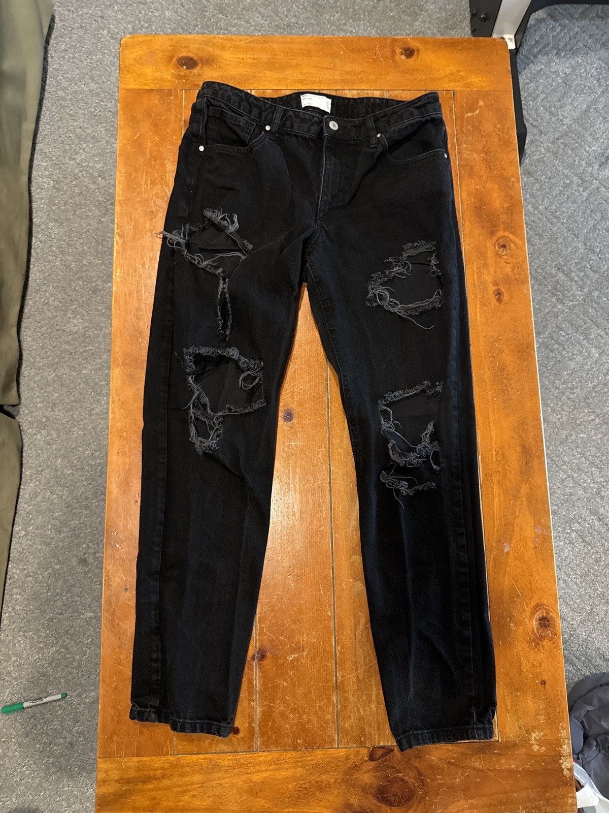 Asos asos ripped black denim jeans standard fit Size US 32 / EU 48 - 1 Thumbnail