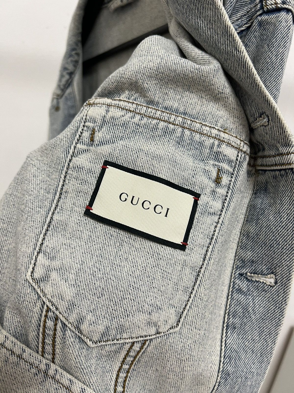 Gucci Gucci Teddy Bear Logo Denim Jacket | Grailed